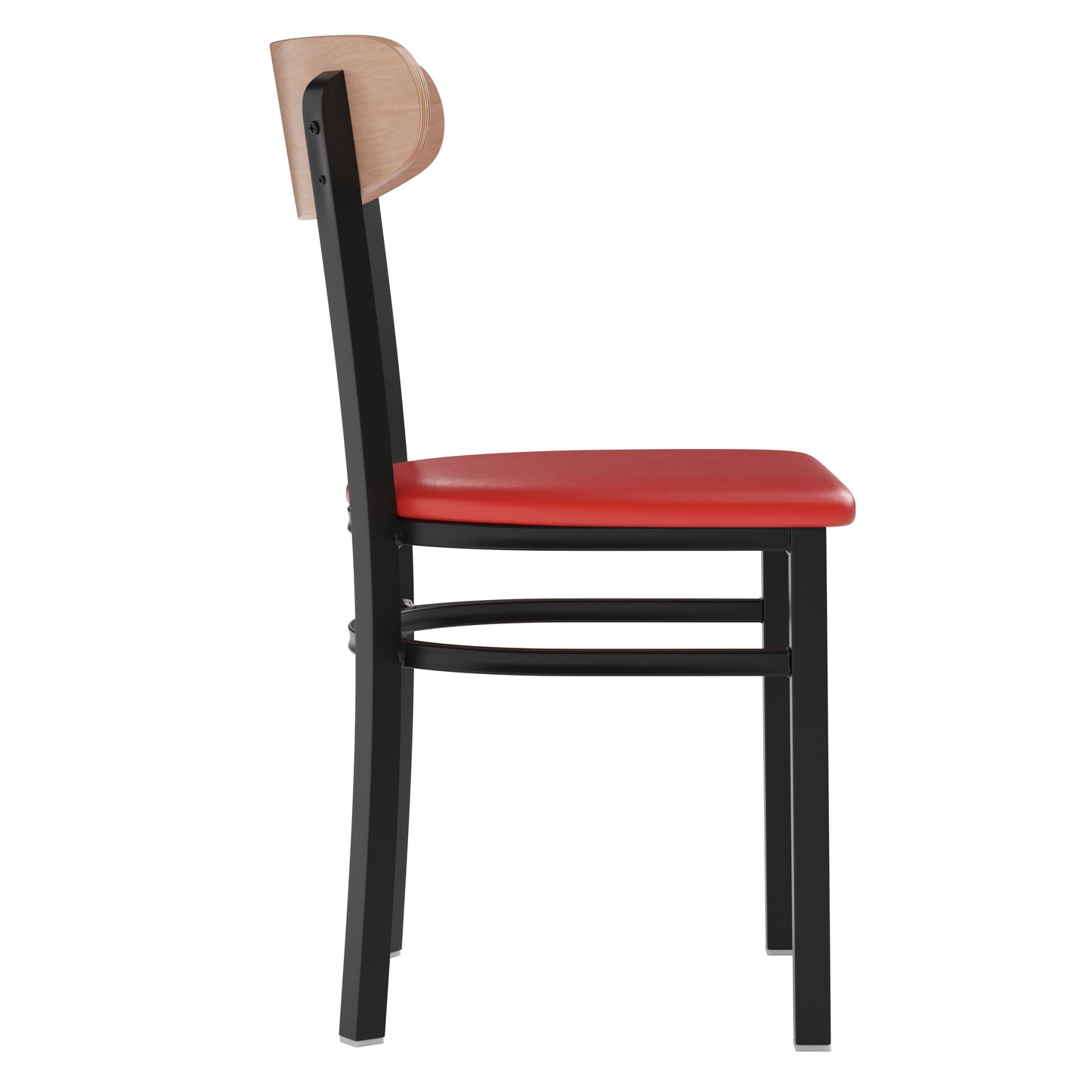 Red Vinyl/Wood Back Chair XU-DG6V5RDV-NAT-GG