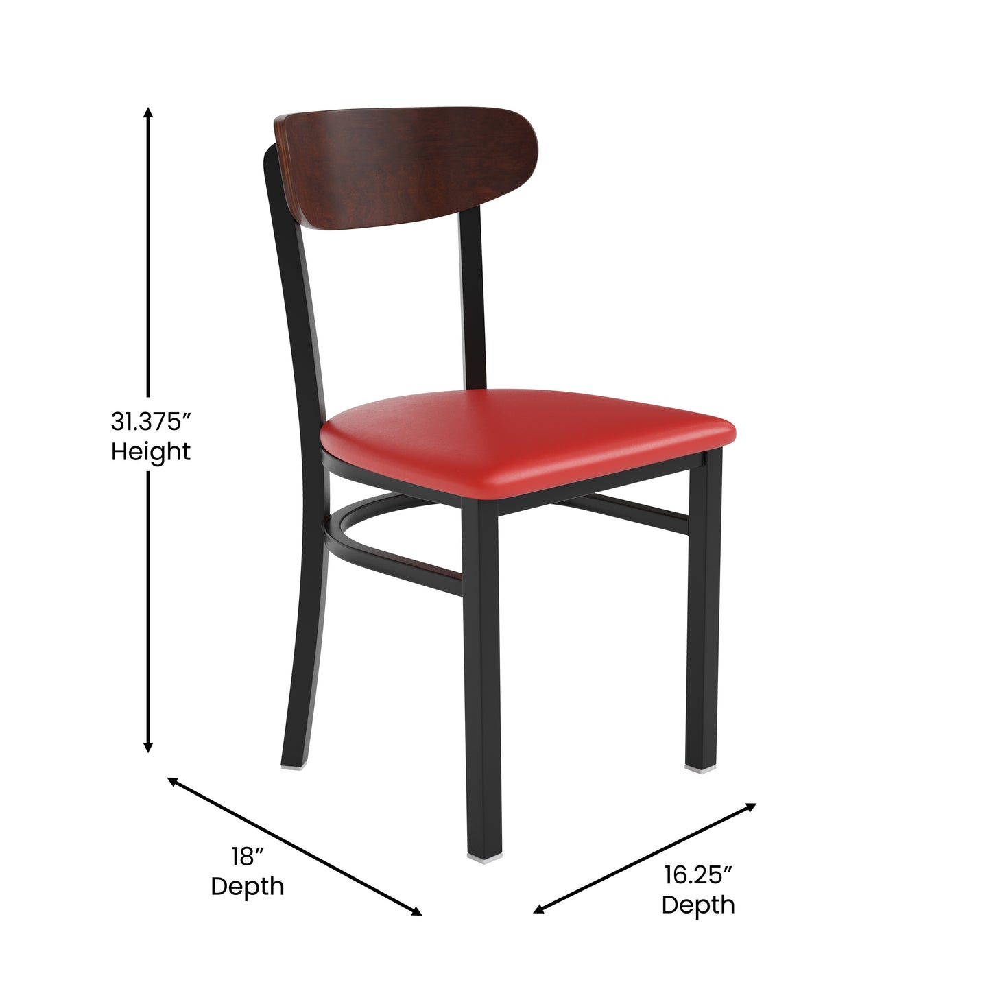 Red Vinyl/Wood Back Chair XU-DG6V5RDV-WAL-GG