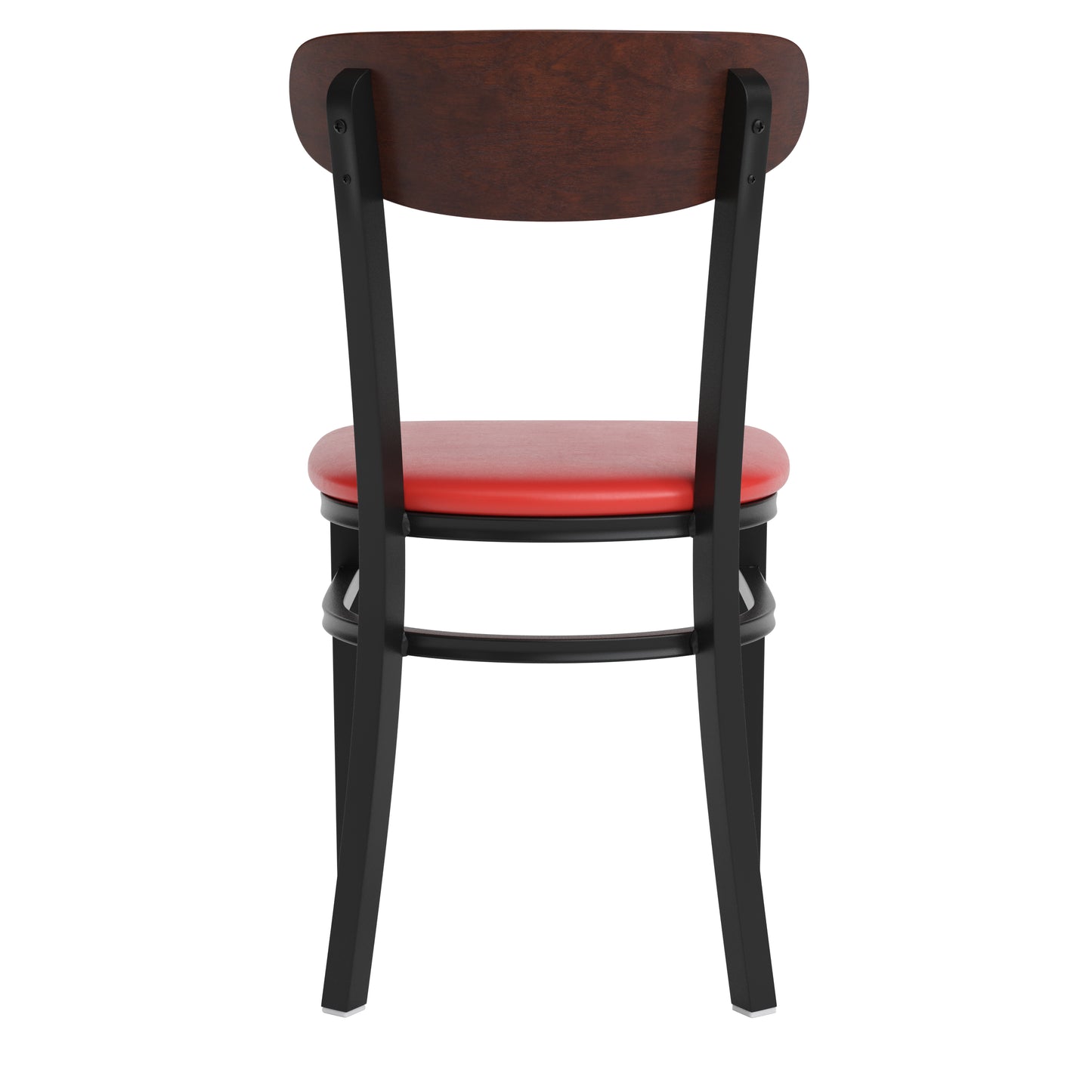 Commercial Dining Chair with Vinyl Upholstered Seat and Wood Boomerang Back