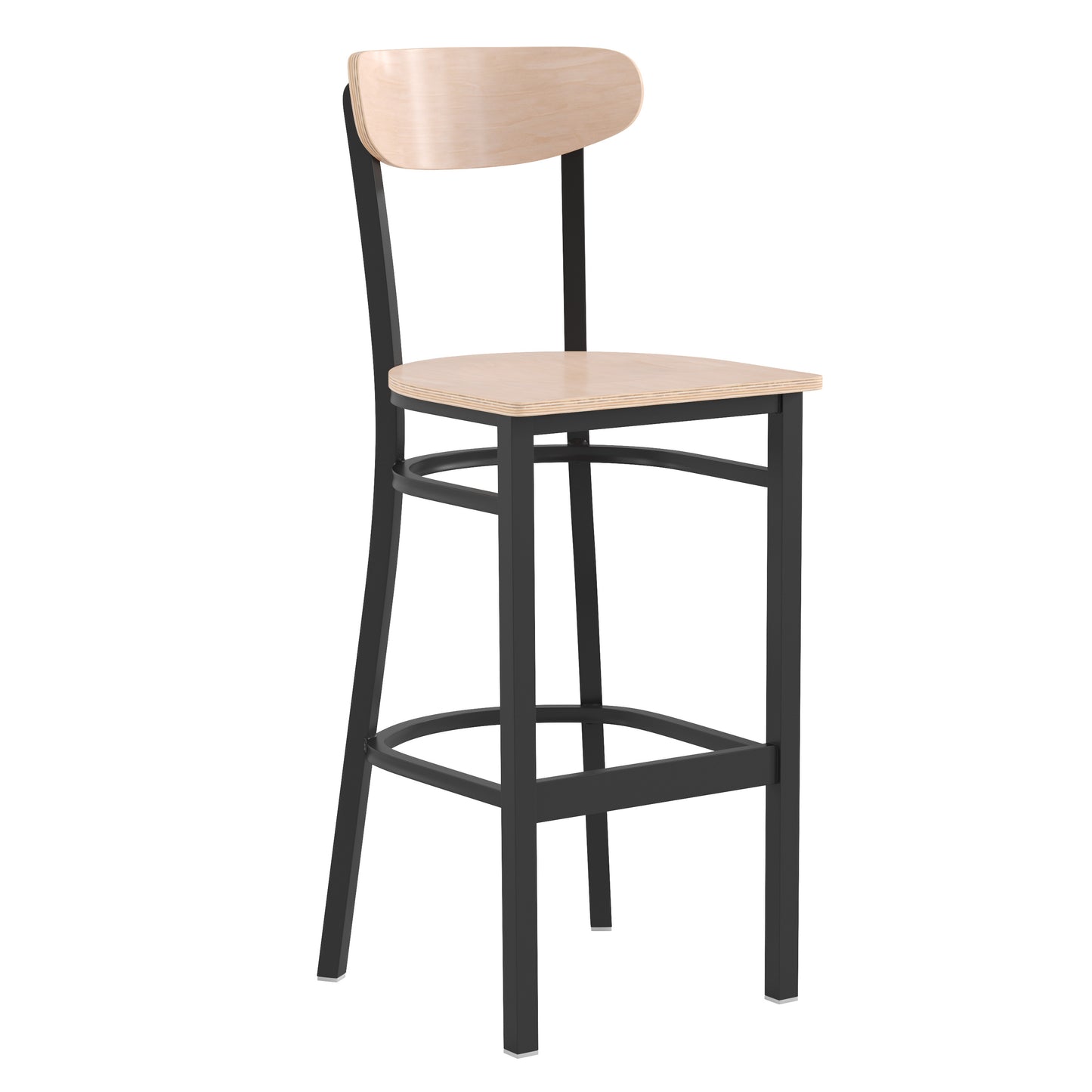 Natural Metal & Wood Barstool XU-DG6V6B-NAT-GG