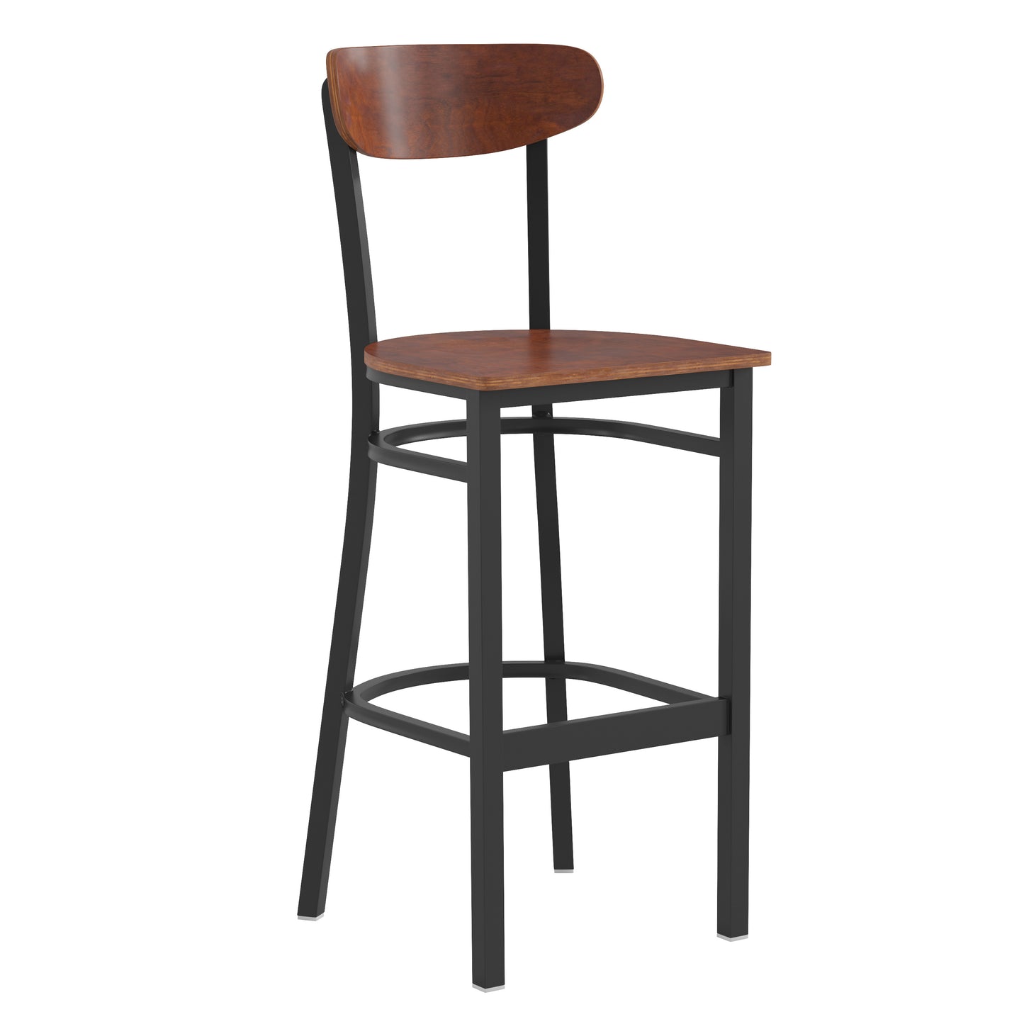 Walnut Metal & Wood Barstool XU-DG6V6B-WAL-GG