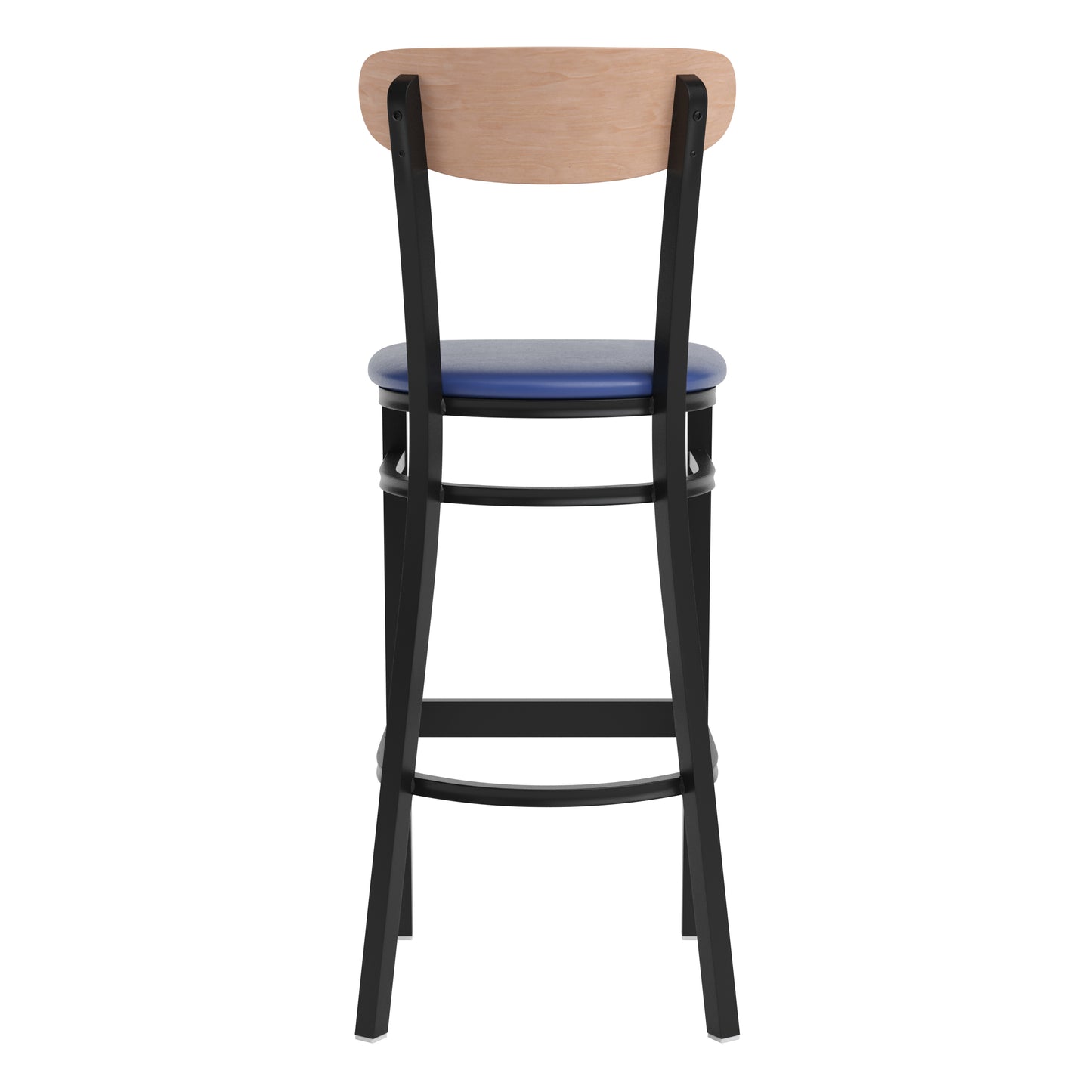 Blue Vinyl/Wood Back Barstool XU-DG6V6BLV-NAT-GG