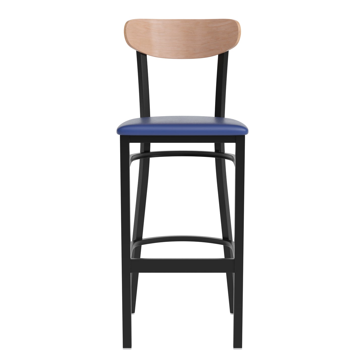 Blue Vinyl/Wood Back Barstool XU-DG6V6BLV-NAT-GG