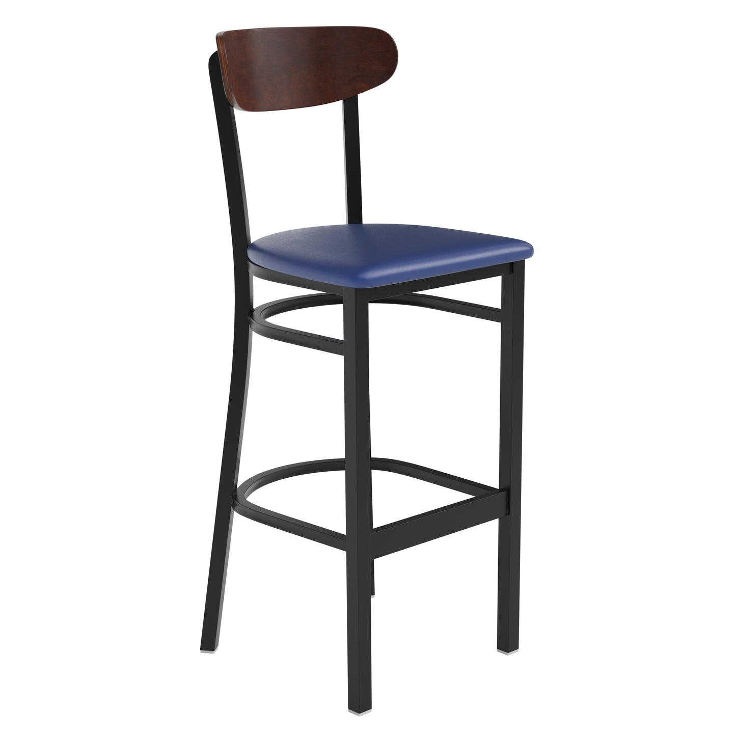 Blue Vinyl/Wood Back Barstool XU-DG6V6BLV-WAL-GG