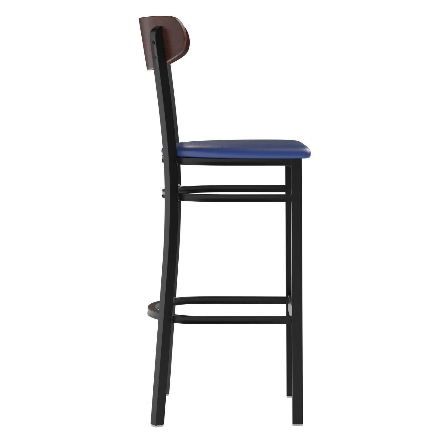 Blue Vinyl/Wood Back Barstool XU-DG6V6BLV-WAL-GG