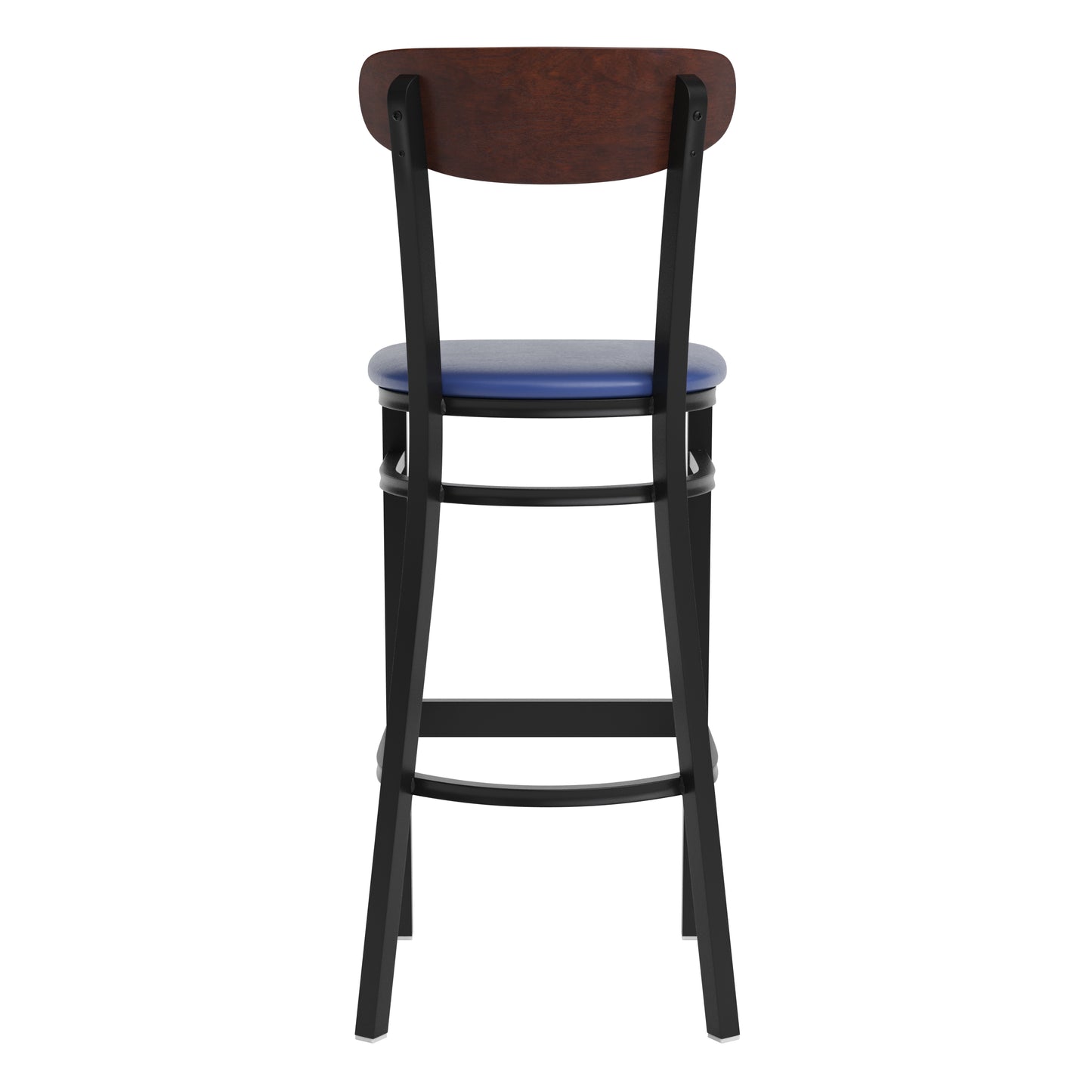 Blue Vinyl/Wood Back Barstool XU-DG6V6BLV-WAL-GG