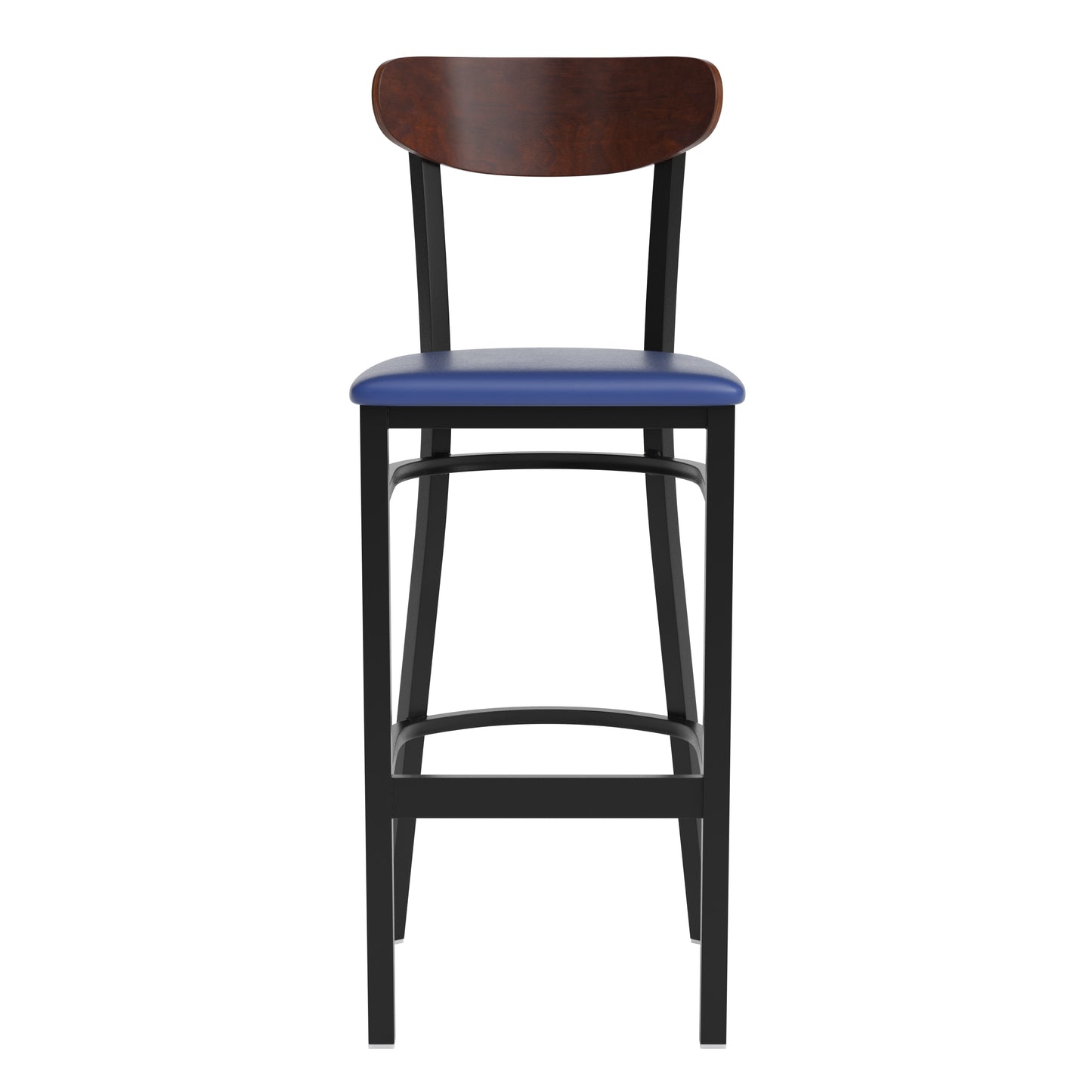 Blue Vinyl/Wood Back Barstool XU-DG6V6BLV-WAL-GG