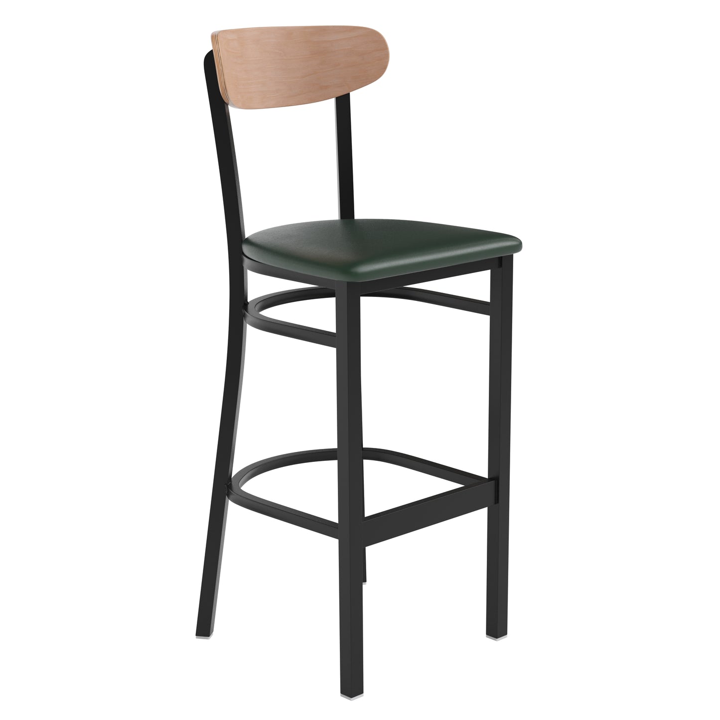 Green Vinyl/Wood Back Barstool XU-DG6V6GNV-NAT-GG