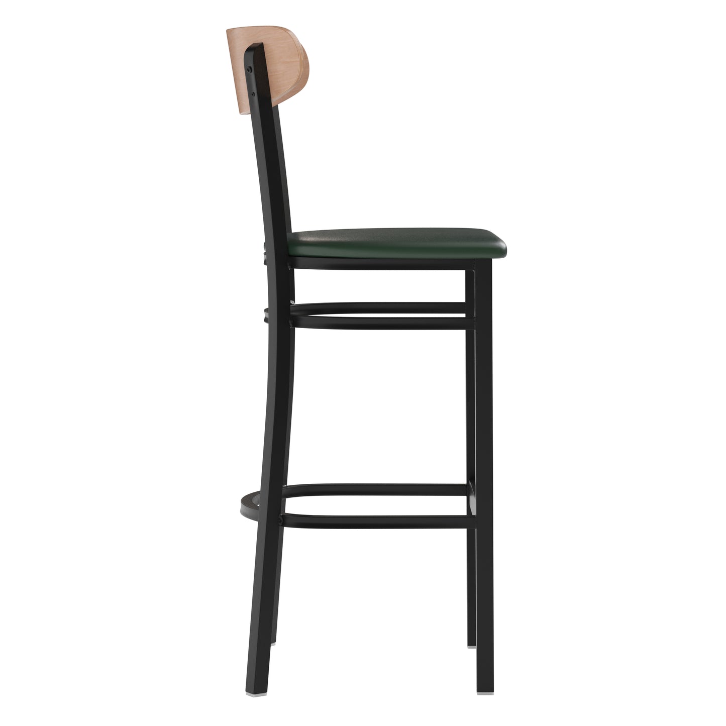 Green Vinyl/Wood Back Barstool XU-DG6V6GNV-NAT-GG