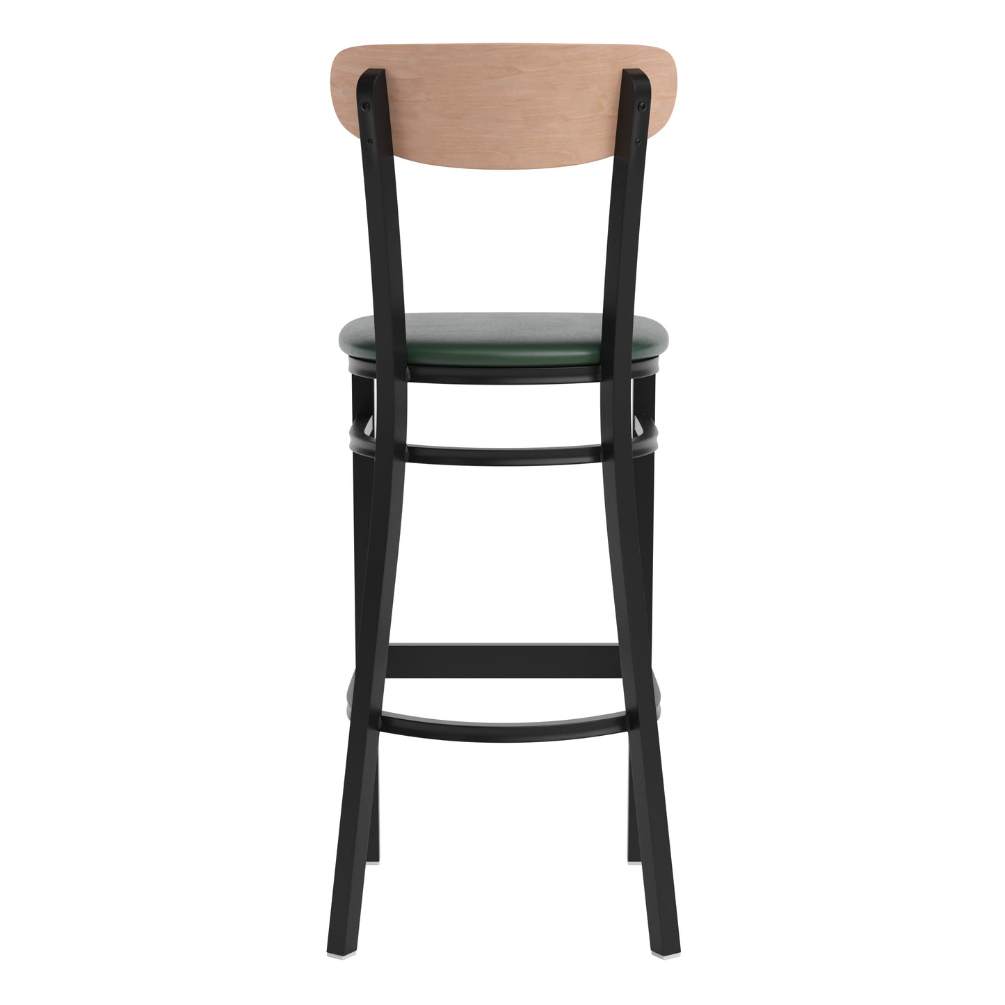 Green Vinyl/Wood Back Barstool XU-DG6V6GNV-NAT-GG