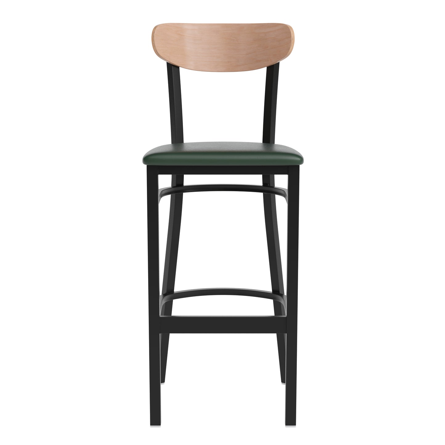 Green Vinyl/Wood Back Barstool XU-DG6V6GNV-NAT-GG