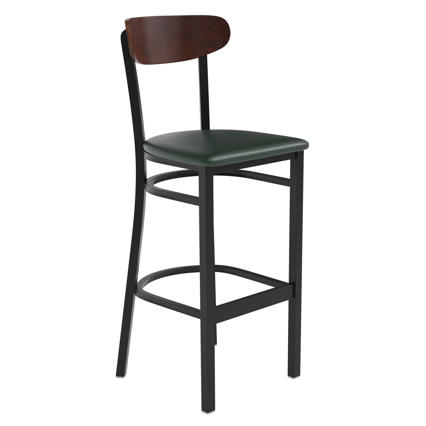 Green Vinyl/Wood Back Barstool XU-DG6V6GNV-WAL-GG