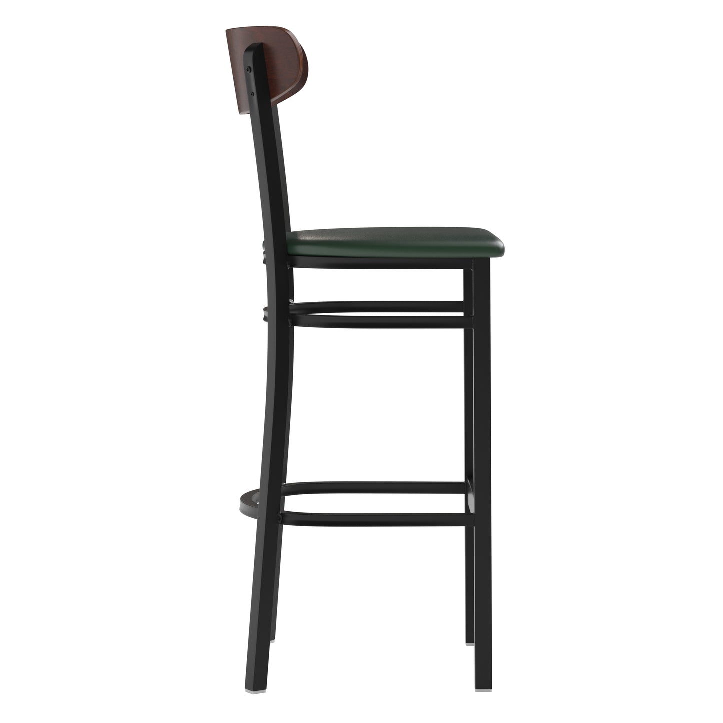 Green Vinyl/Wood Back Barstool XU-DG6V6GNV-WAL-GG