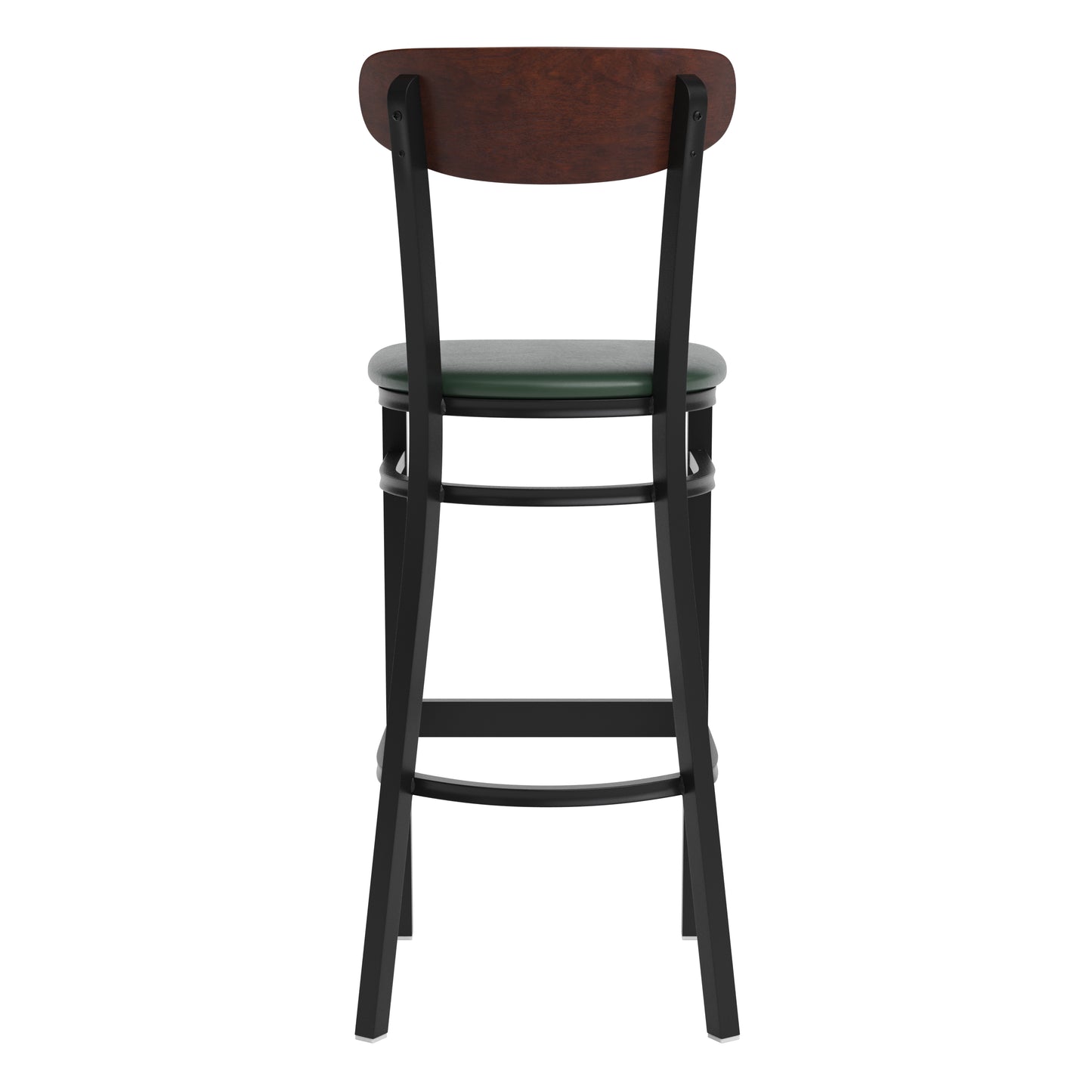 Green Vinyl/Wood Back Barstool XU-DG6V6GNV-WAL-GG