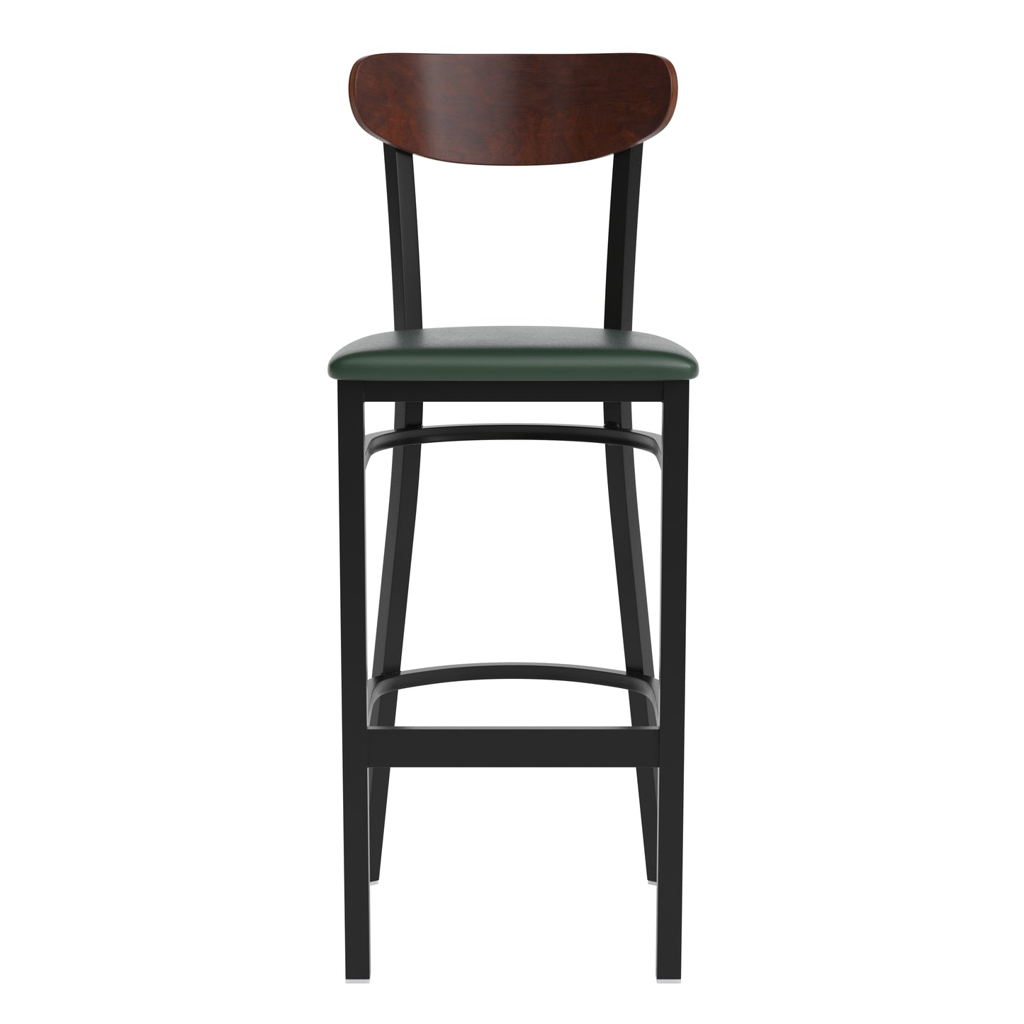 Green Vinyl/Wood Back Barstool XU-DG6V6GNV-WAL-GG