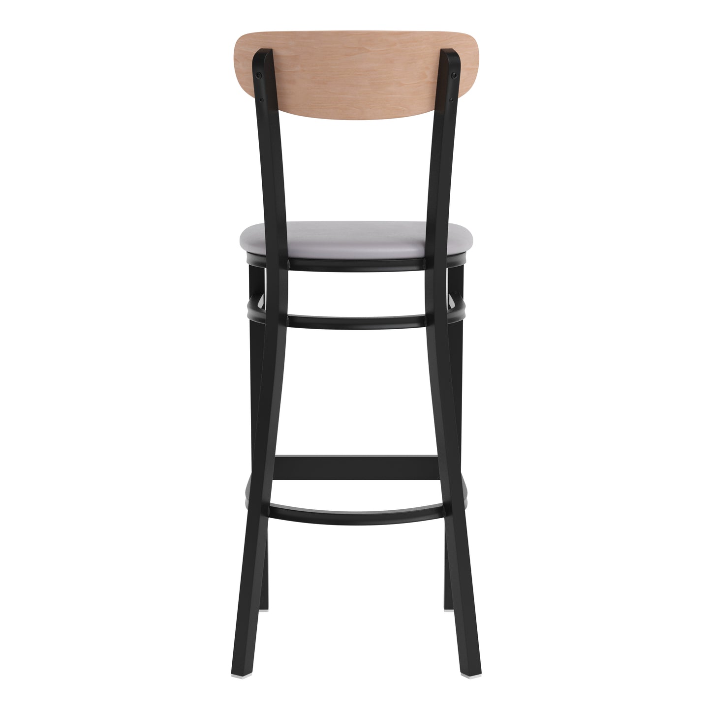 Gray Vinyl/Wood Back Barstool XU-DG6V6GYV-NAT-GG