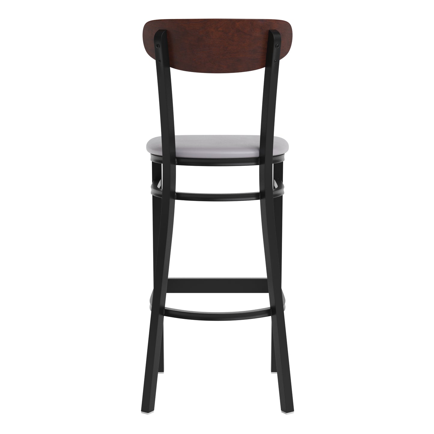 Gray Vinyl/Wood Back Barstool XU-DG6V6GYV-WAL-GG