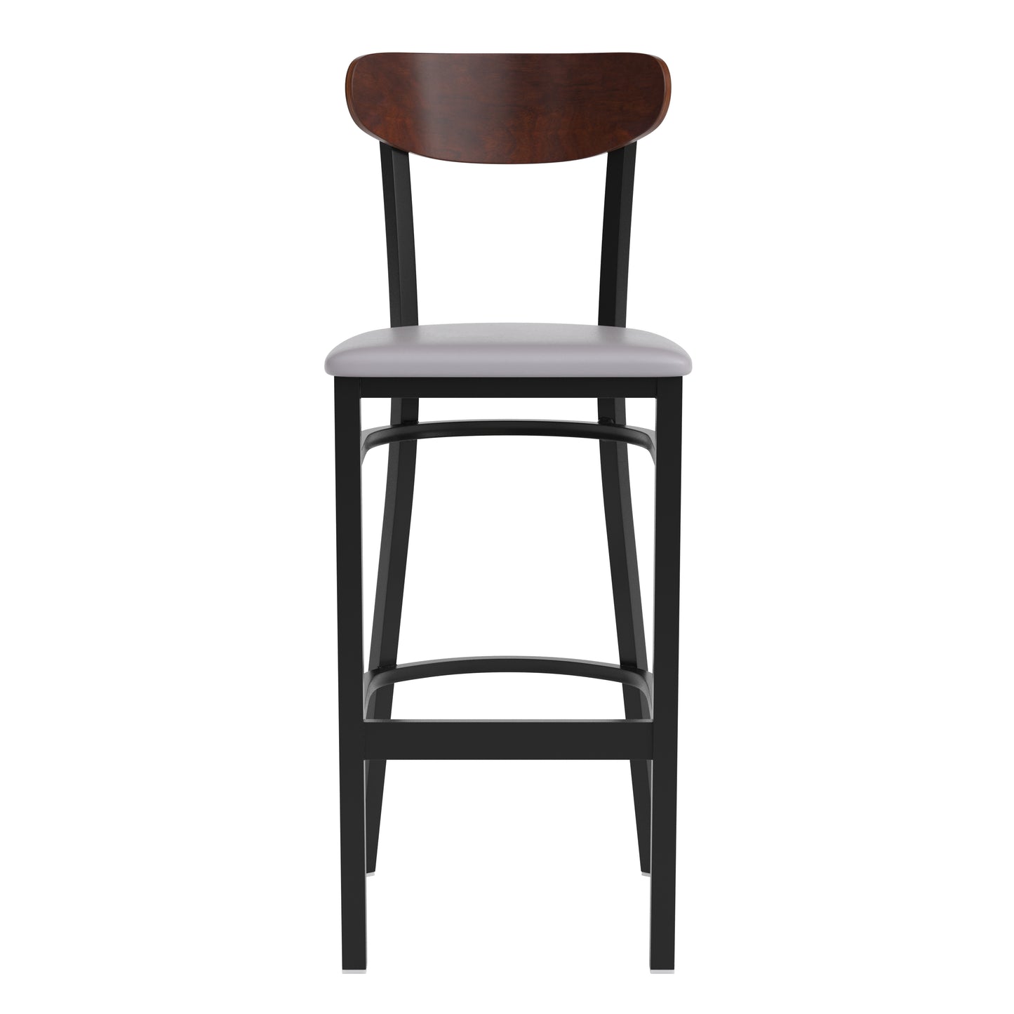 Gray Vinyl/Wood Back Barstool XU-DG6V6GYV-WAL-GG