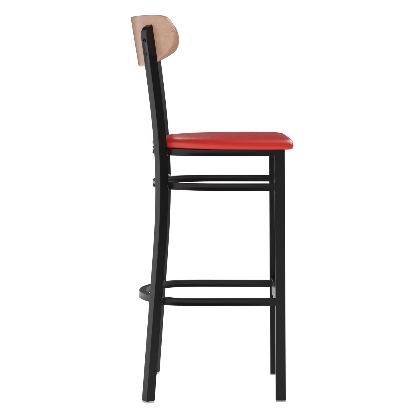 Red Vinyl/Wood Back Barstool XU-DG6V6RDV-NAT-GG