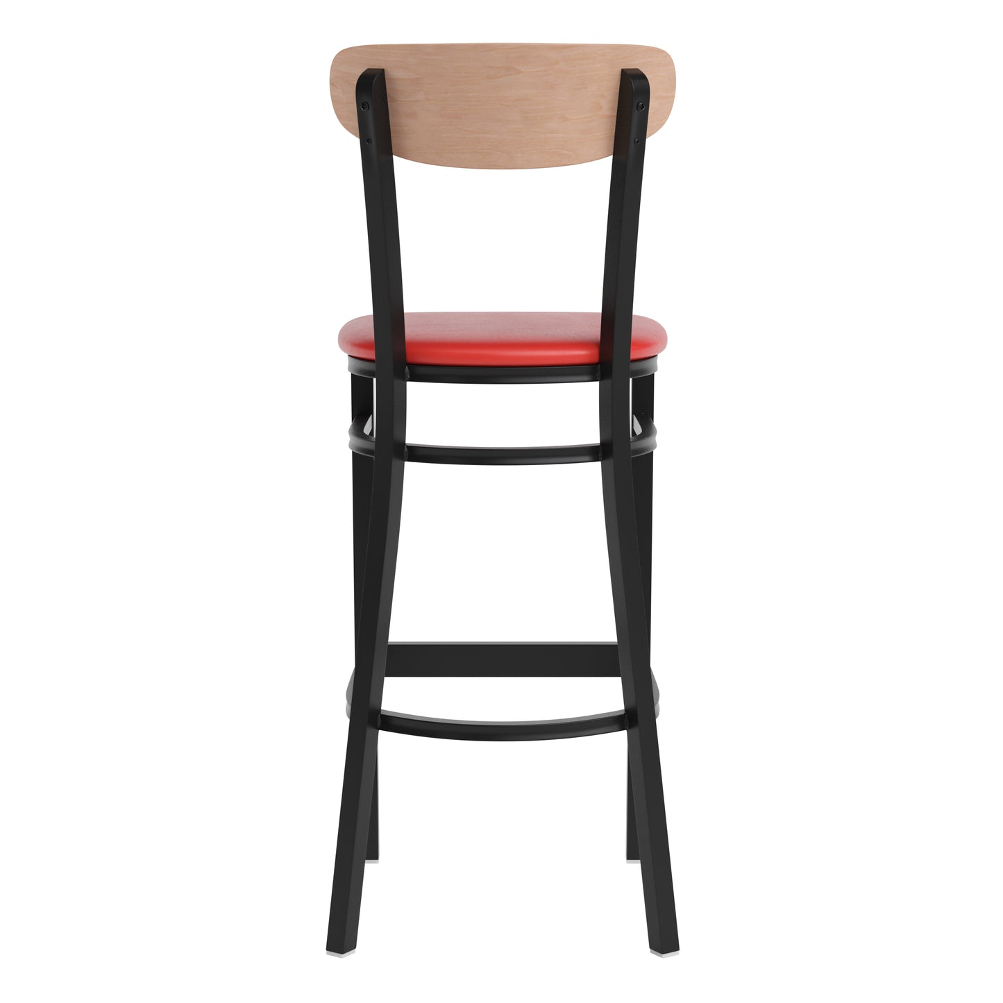 Red Vinyl/Wood Back Barstool XU-DG6V6RDV-NAT-GG