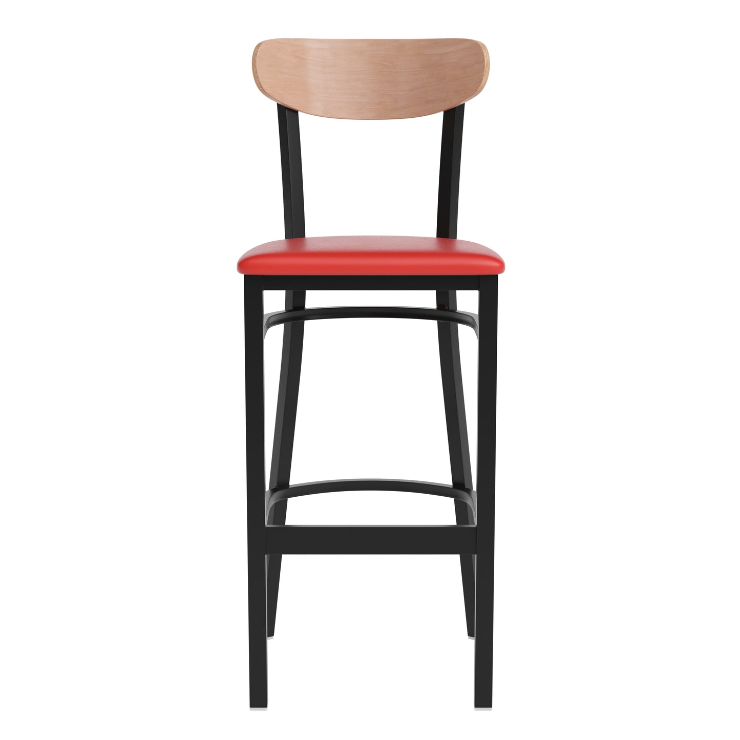 Red Vinyl/Wood Back Barstool XU-DG6V6RDV-NAT-GG