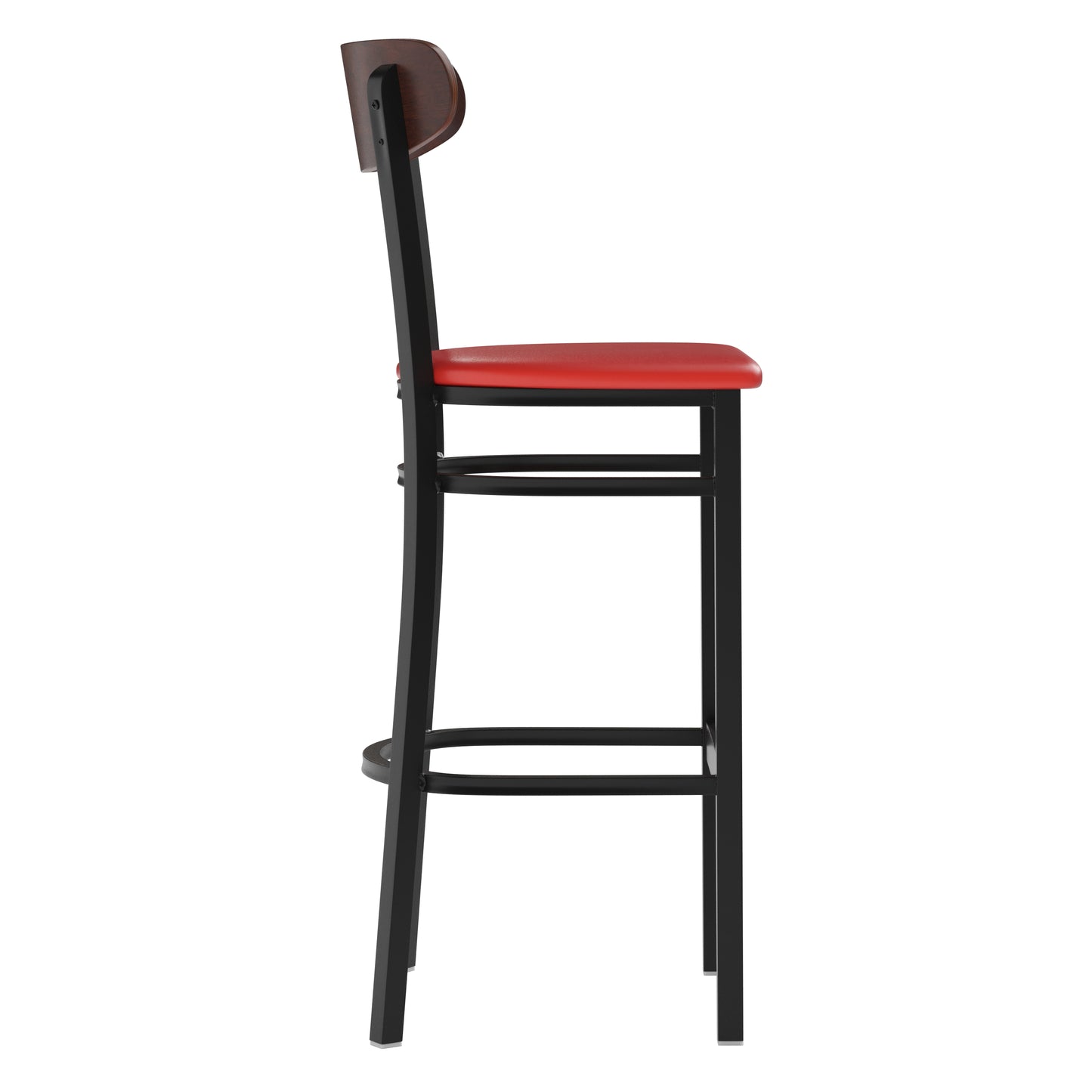 Red Vinyl/Wood Back Barstool XU-DG6V6RDV-WAL-GG