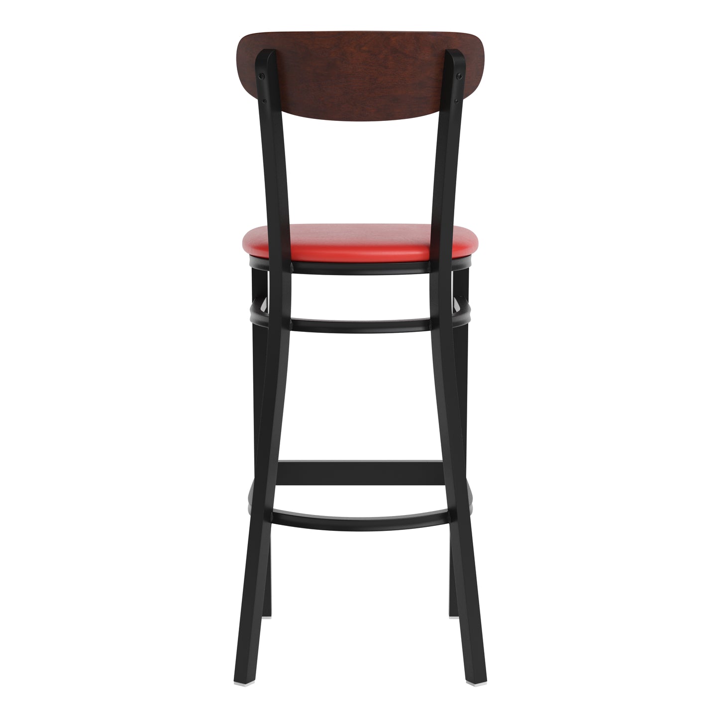 Red Vinyl/Wood Back Barstool XU-DG6V6RDV-WAL-GG