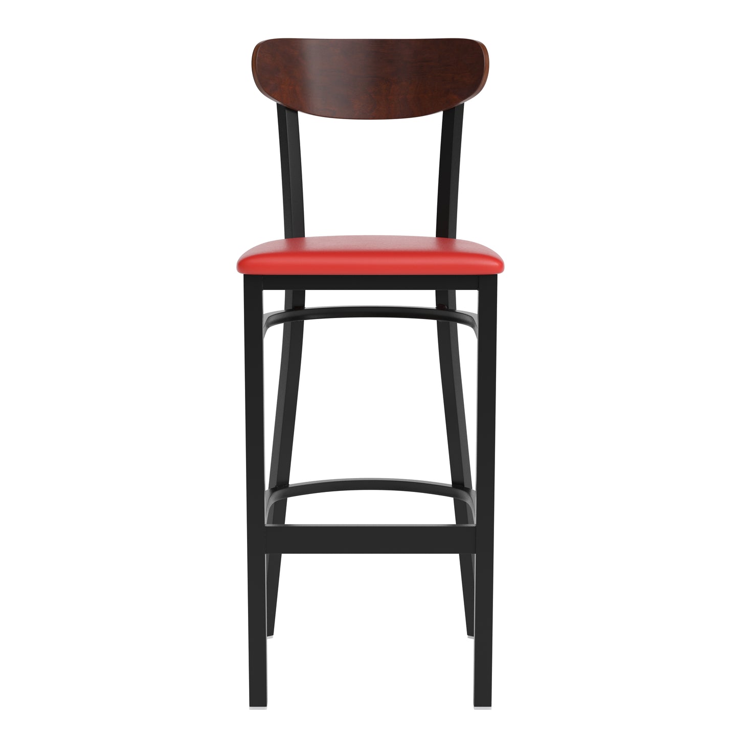 Red Vinyl/Wood Back Barstool XU-DG6V6RDV-WAL-GG