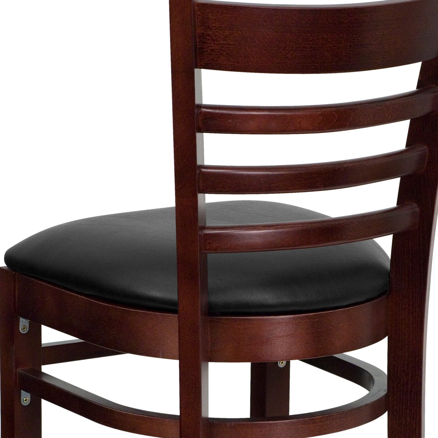 Mahogany Wood Stool-Blk Vinyl XU-DGW0005BARLAD-MAH-BLKV-GG