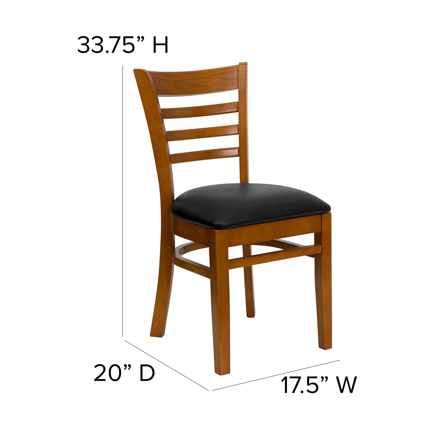 Cherry Wood Chair-Blk Vinyl XU-DGW0005LAD-CHY-BLKV-GG