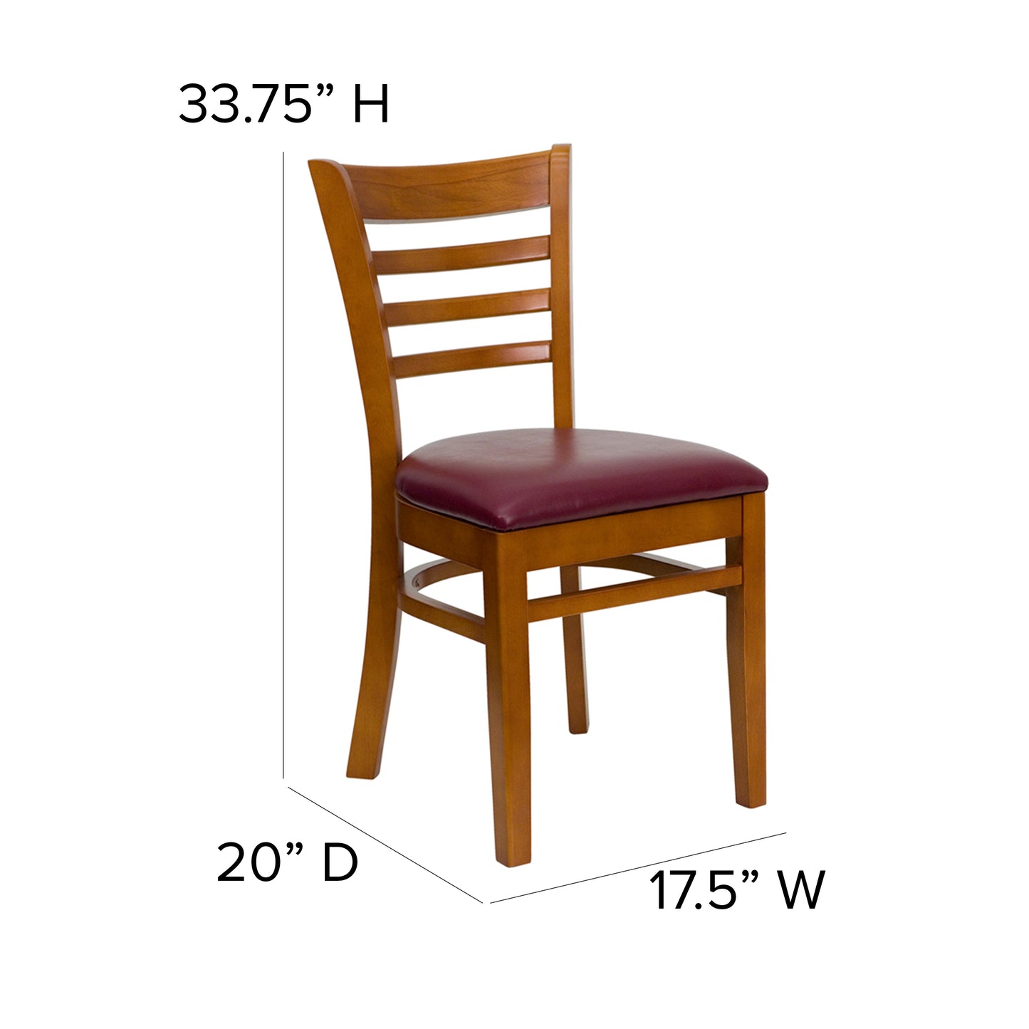 Cherry Wood Chair-Burg Vinyl XU-DGW0005LAD-CHY-BURV-GG