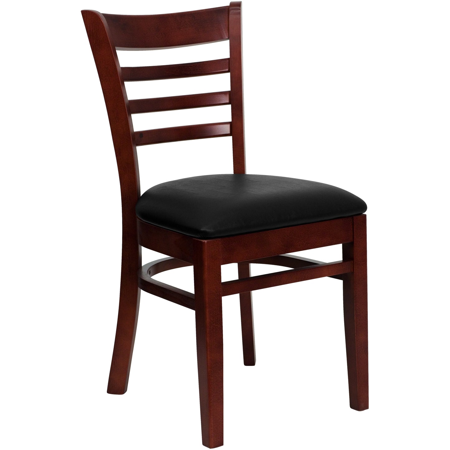 Mahogany Wood Chair-Blk Vinyl XU-DGW0005LAD-MAH-BLKV-GG