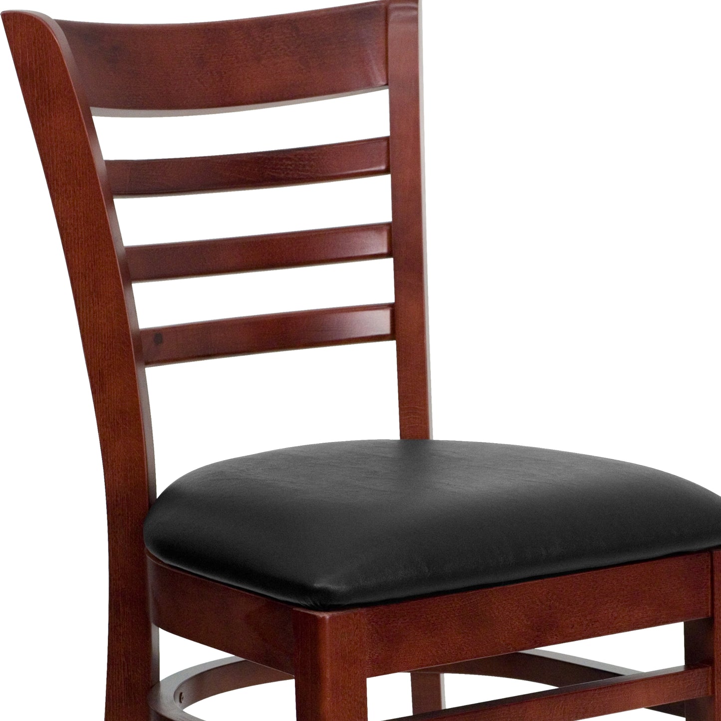 Mahogany Wood Chair-Blk Vinyl XU-DGW0005LAD-MAH-BLKV-GG