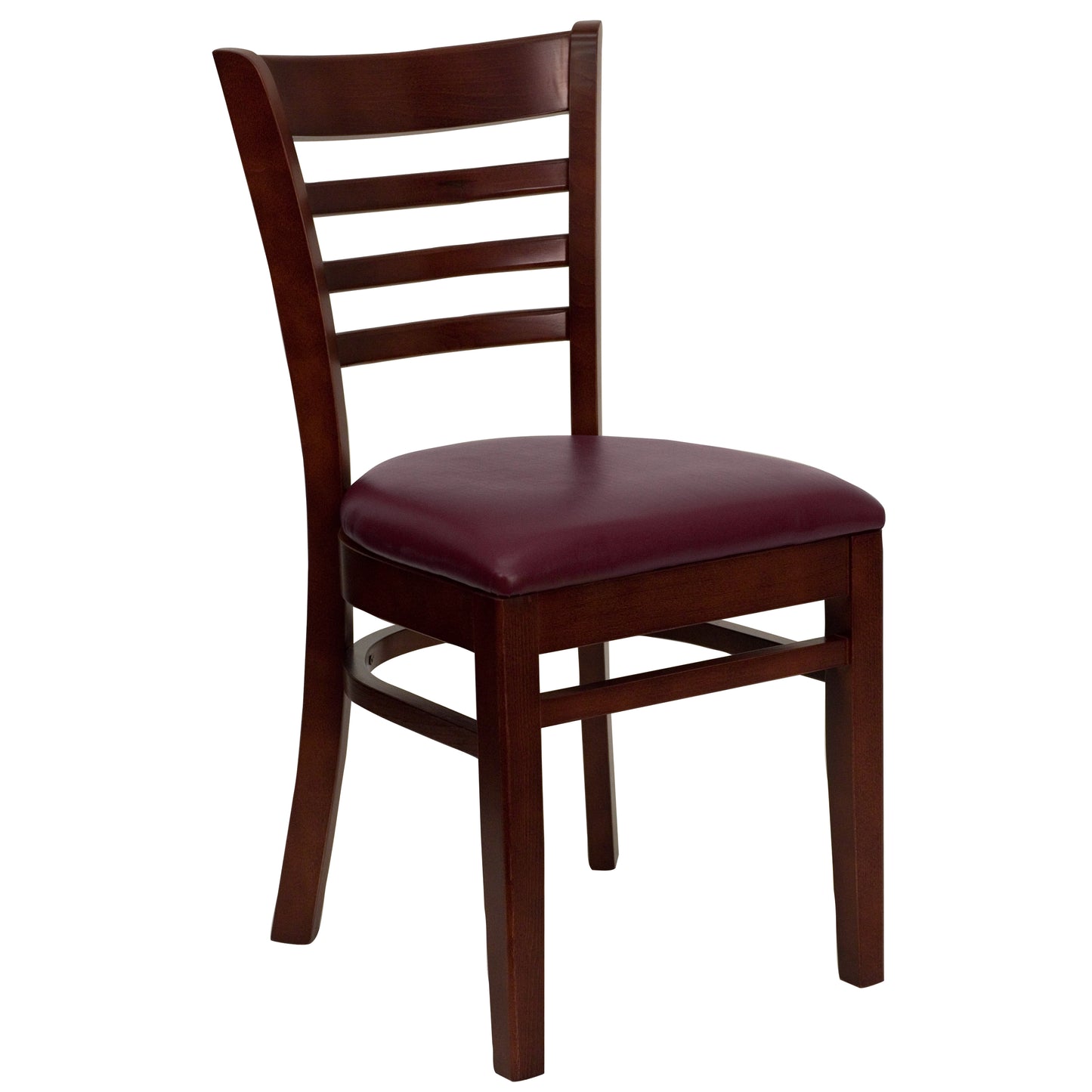 Mahogany Wood Chair-Burg Vinyl XU-DGW0005LAD-MAH-BURV-GG