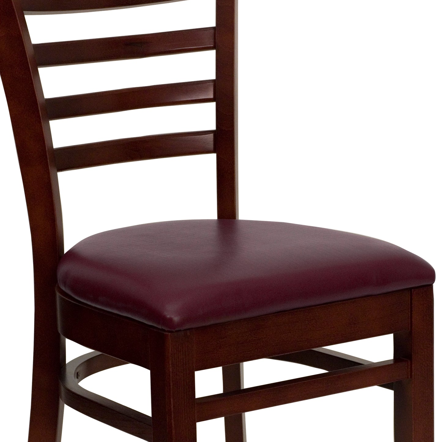 Mahogany Wood Chair-Burg Vinyl XU-DGW0005LAD-MAH-BURV-GG