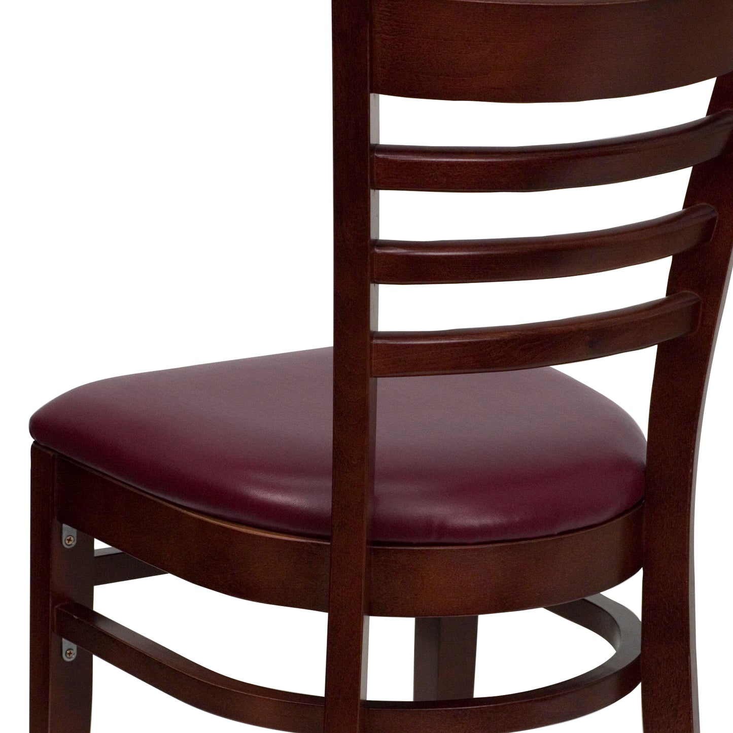 Mahogany Wood Chair-Burg Vinyl XU-DGW0005LAD-MAH-BURV-GG