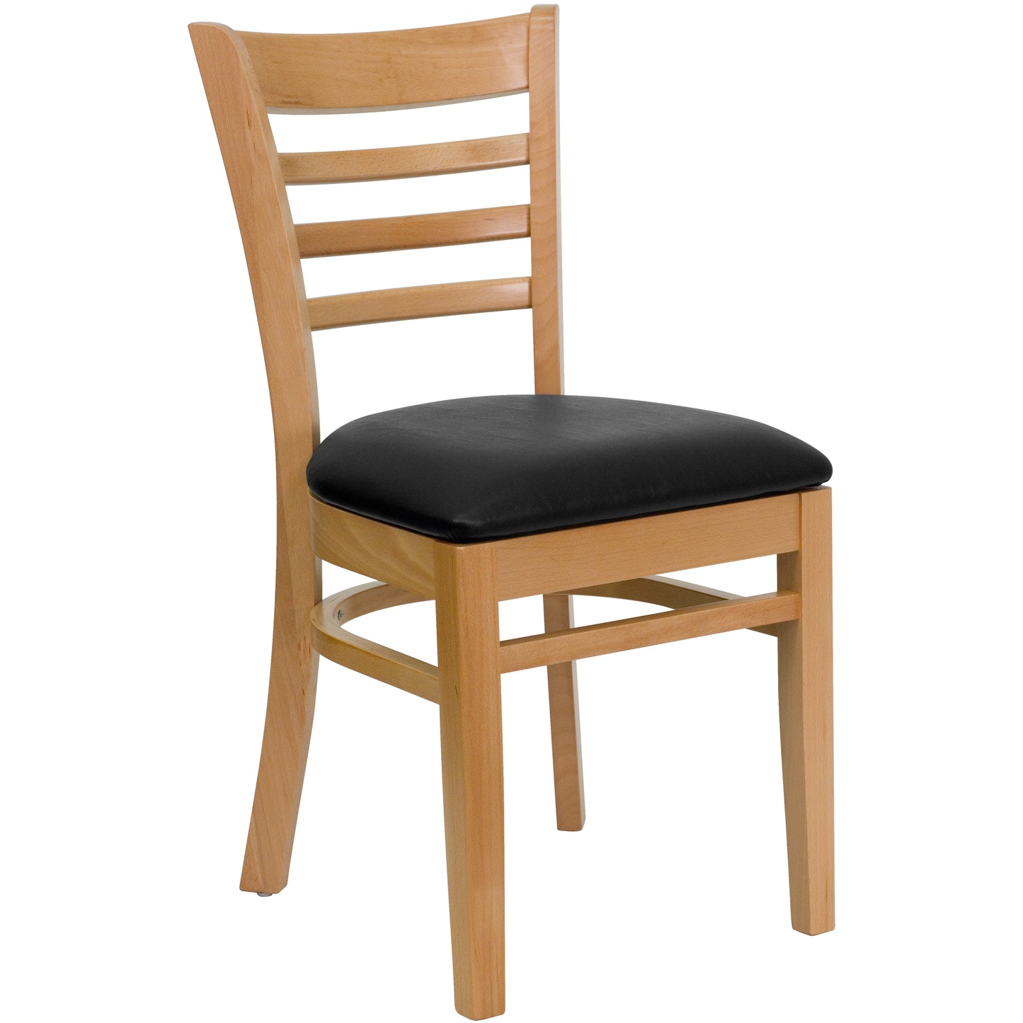 Natural Wood Chair-Blk Vinyl XU-DGW0005LAD-NAT-BLKV-GG