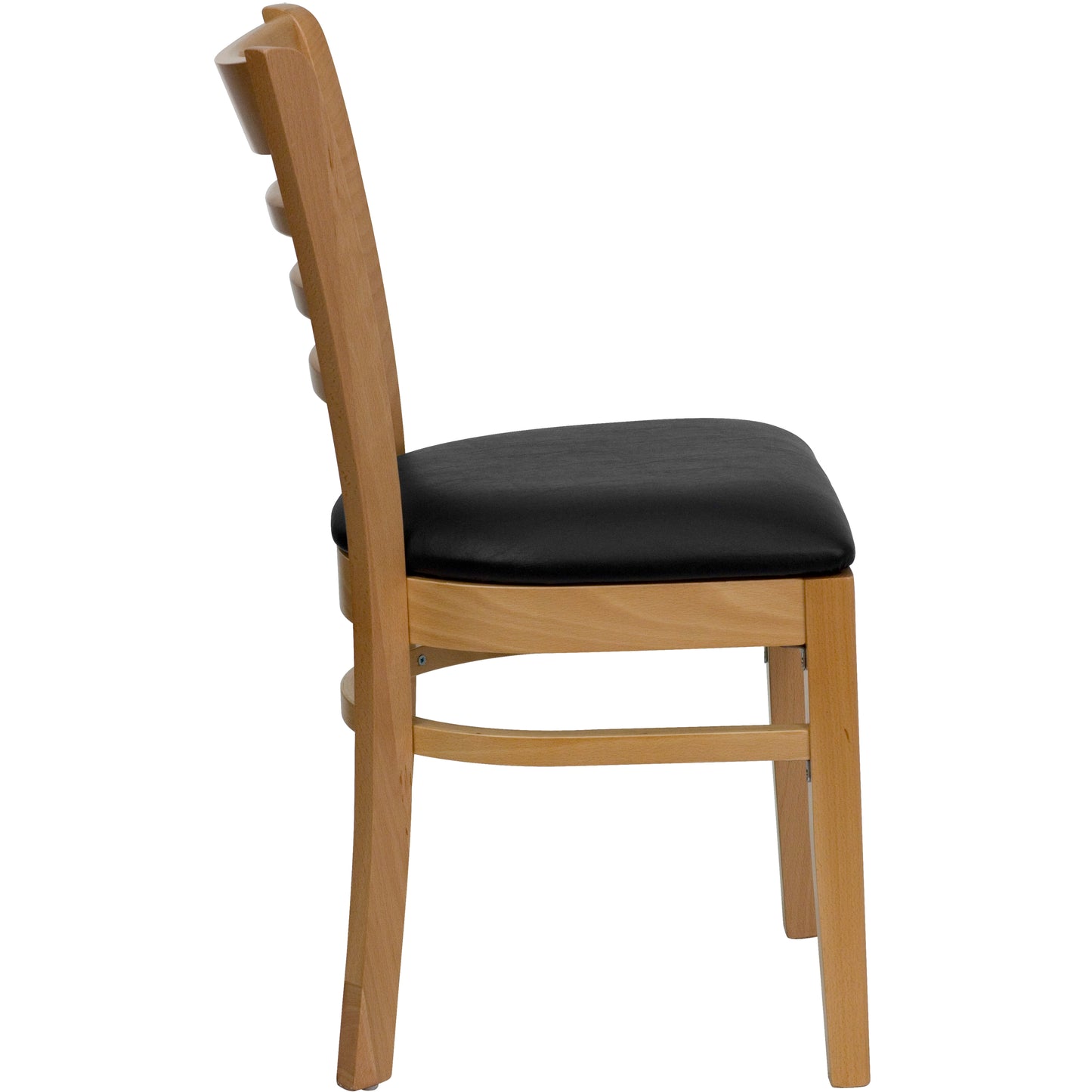 Natural Wood Chair-Blk Vinyl XU-DGW0005LAD-NAT-BLKV-GG