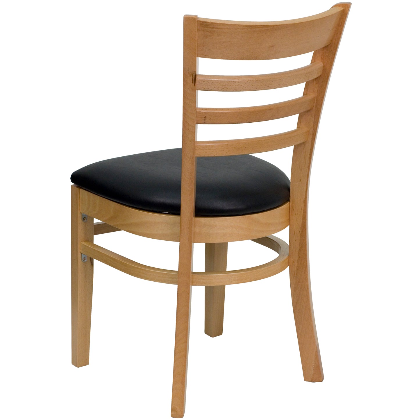 Natural Wood Chair-Blk Vinyl XU-DGW0005LAD-NAT-BLKV-GG