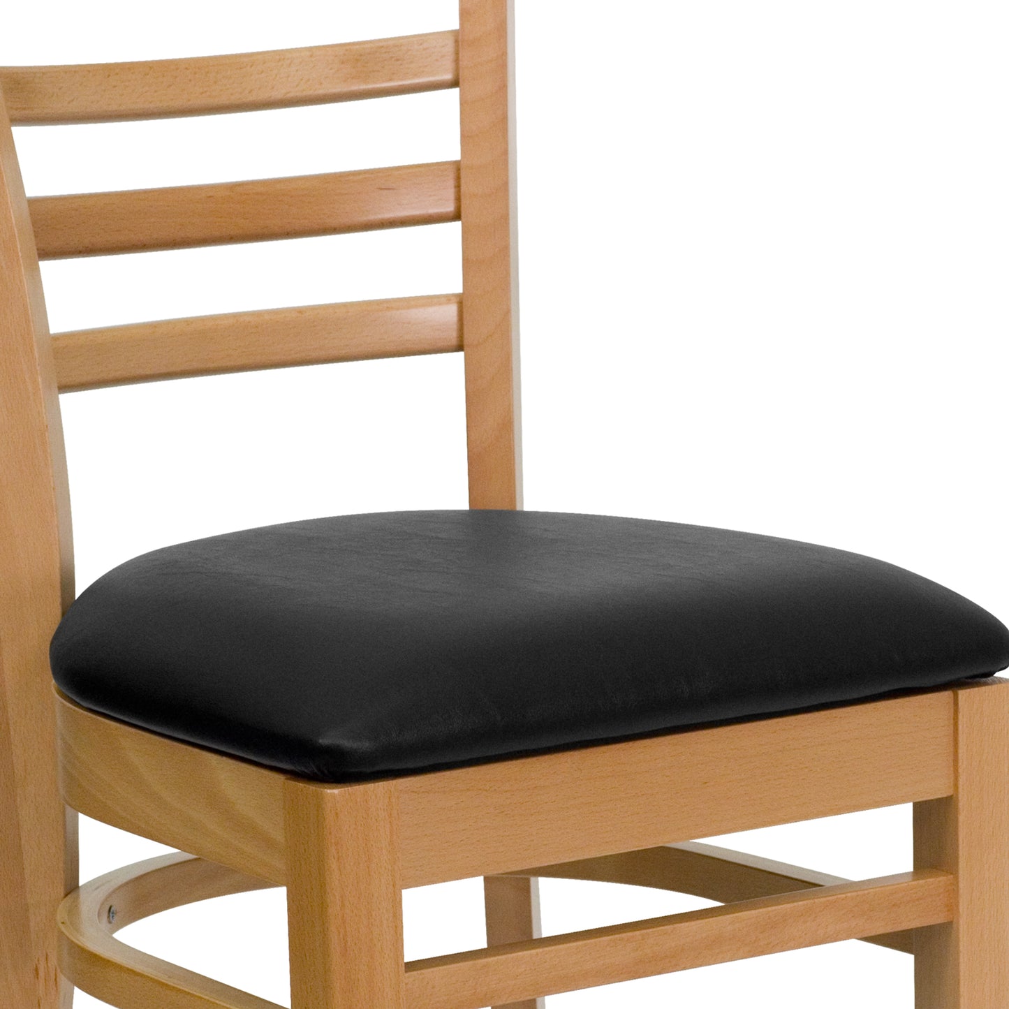 Natural Wood Chair-Blk Vinyl XU-DGW0005LAD-NAT-BLKV-GG