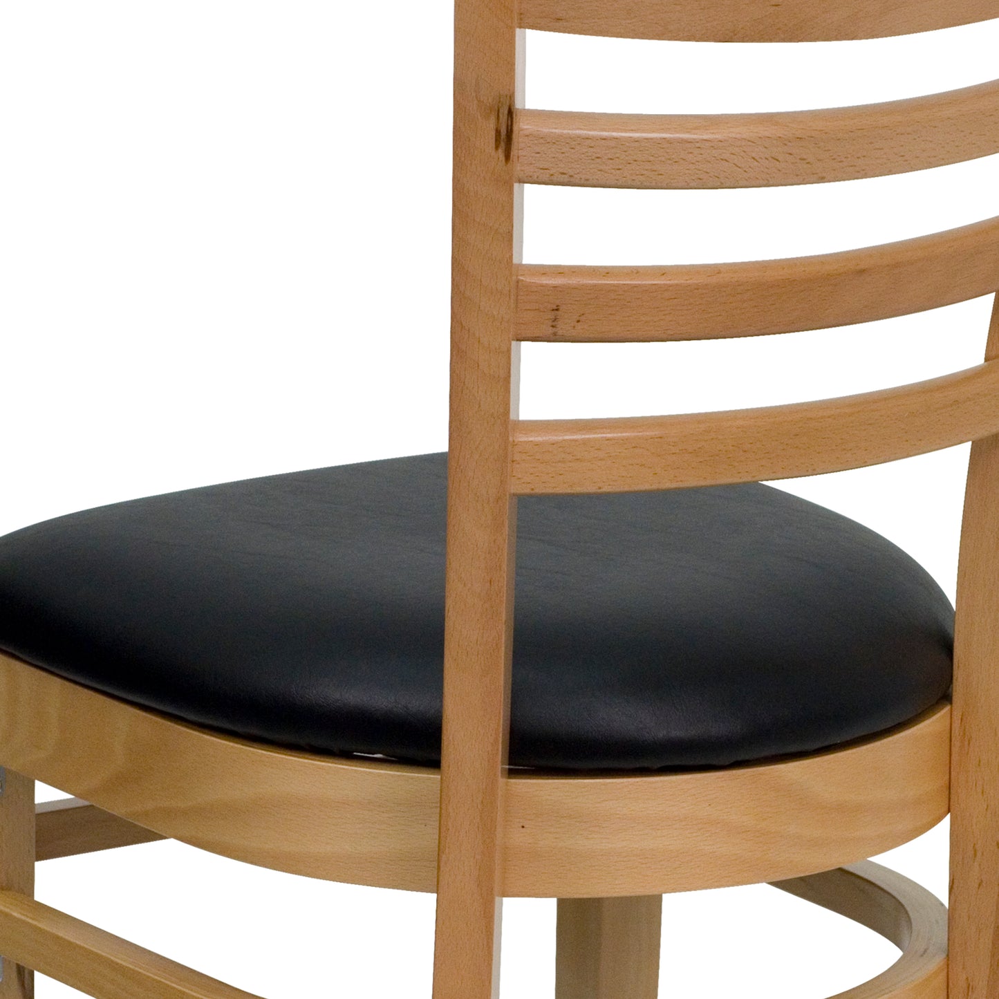 Natural Wood Chair-Blk Vinyl XU-DGW0005LAD-NAT-BLKV-GG