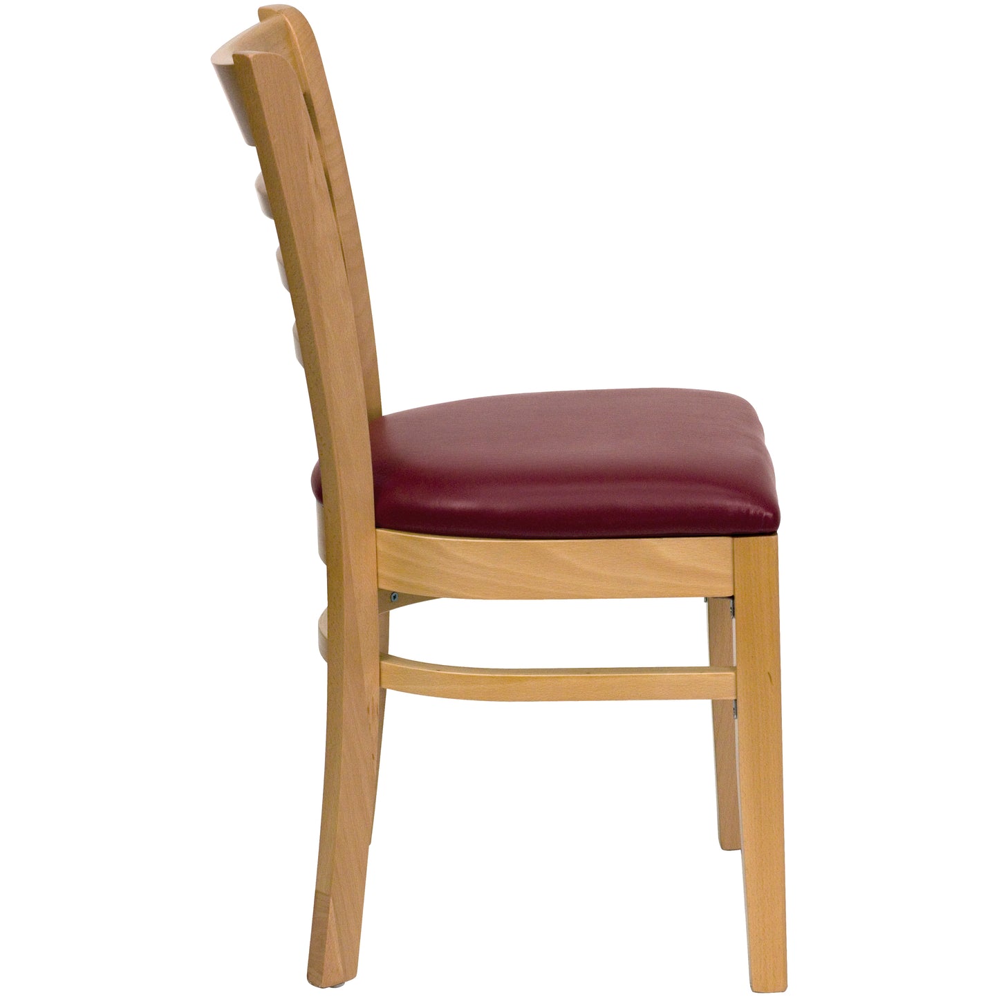 Natural Wood Chair-Burg Vinyl XU-DGW0005LAD-NAT-BURV-GG