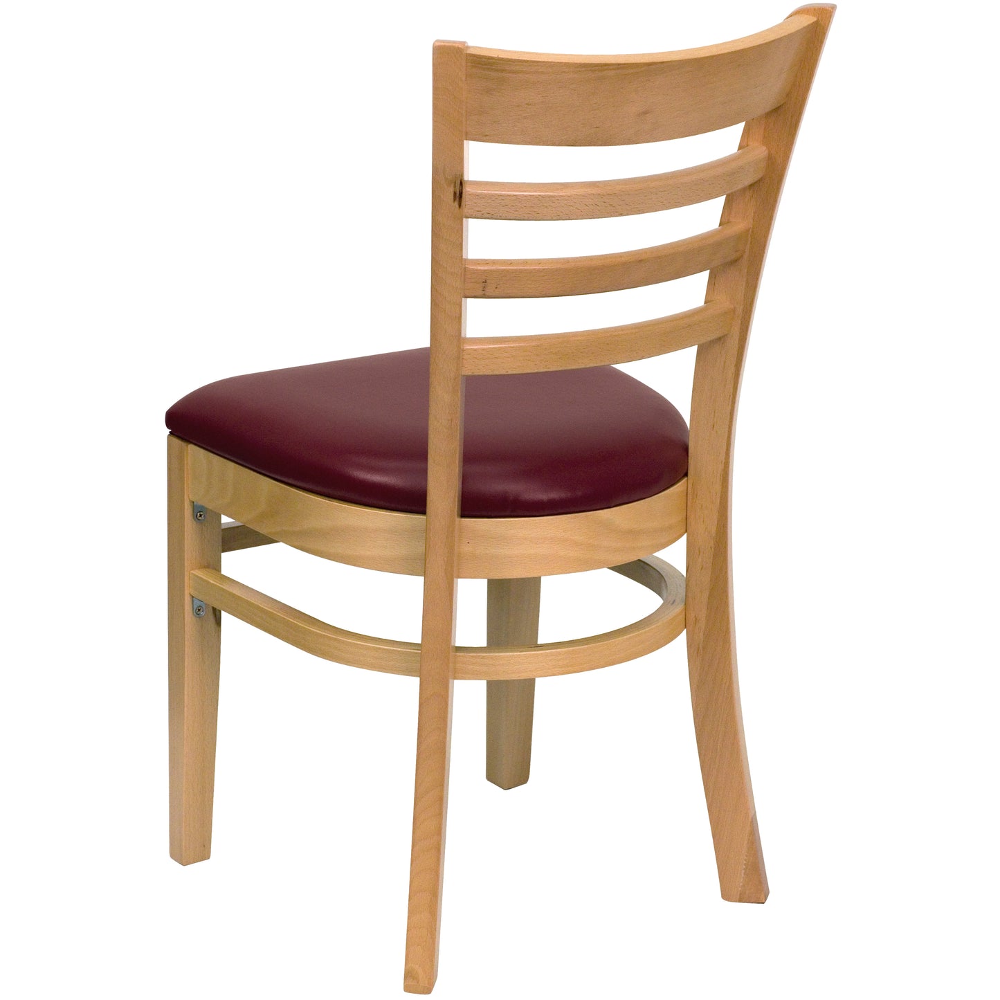 Natural Wood Chair-Burg Vinyl XU-DGW0005LAD-NAT-BURV-GG