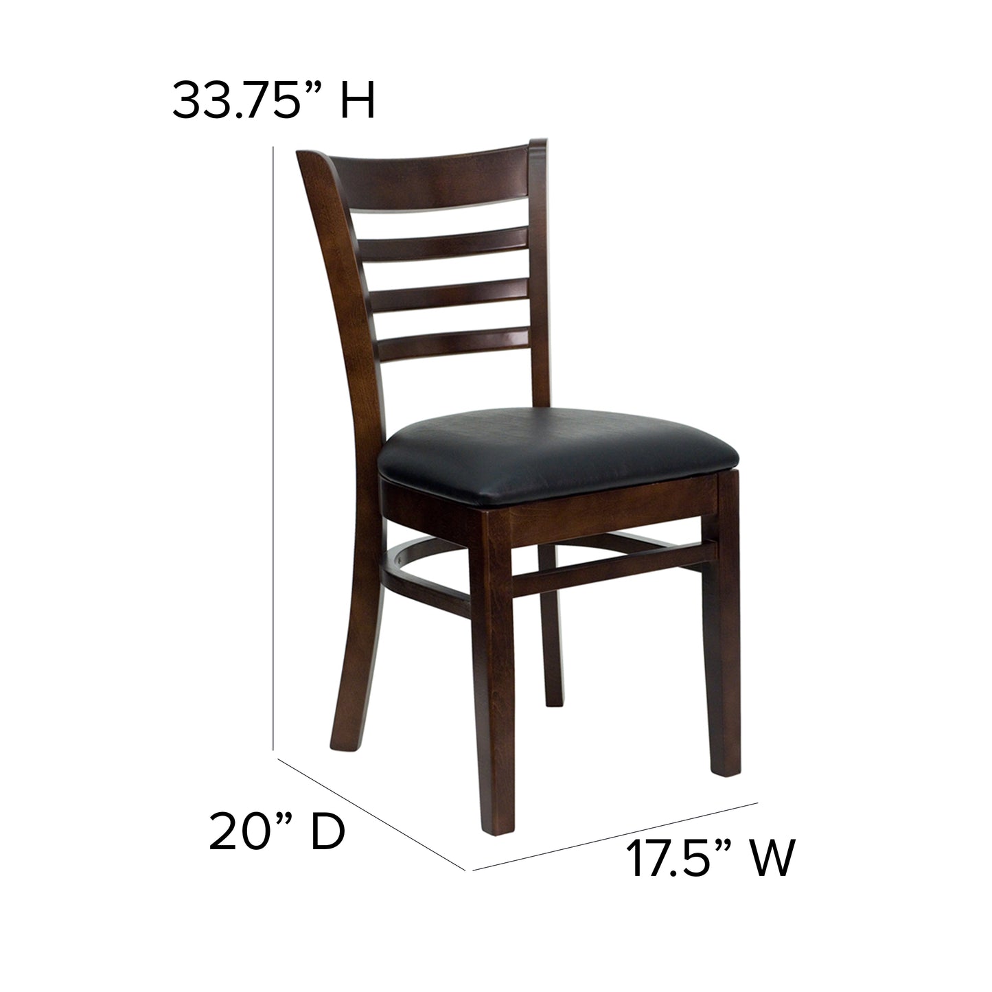 Walnut Wood Chair-Blk Vinyl XU-DGW0005LAD-WAL-BLKV-GG