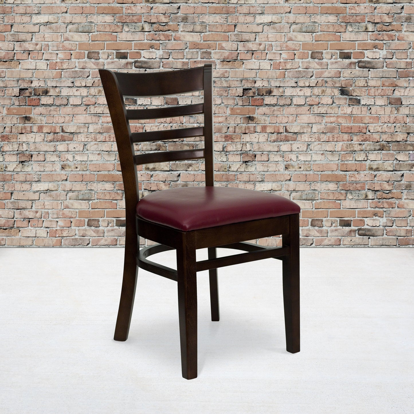 Walnut Wood Chair-Burg Vinyl XU-DGW0005LAD-WAL-BURV-GG