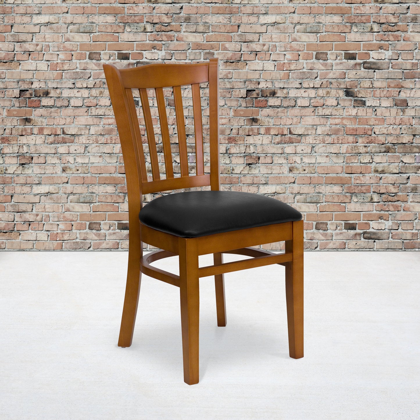 Cherry Wood Chair-Blk Vinyl XU-DGW0008VRT-CHY-BLKV-GG