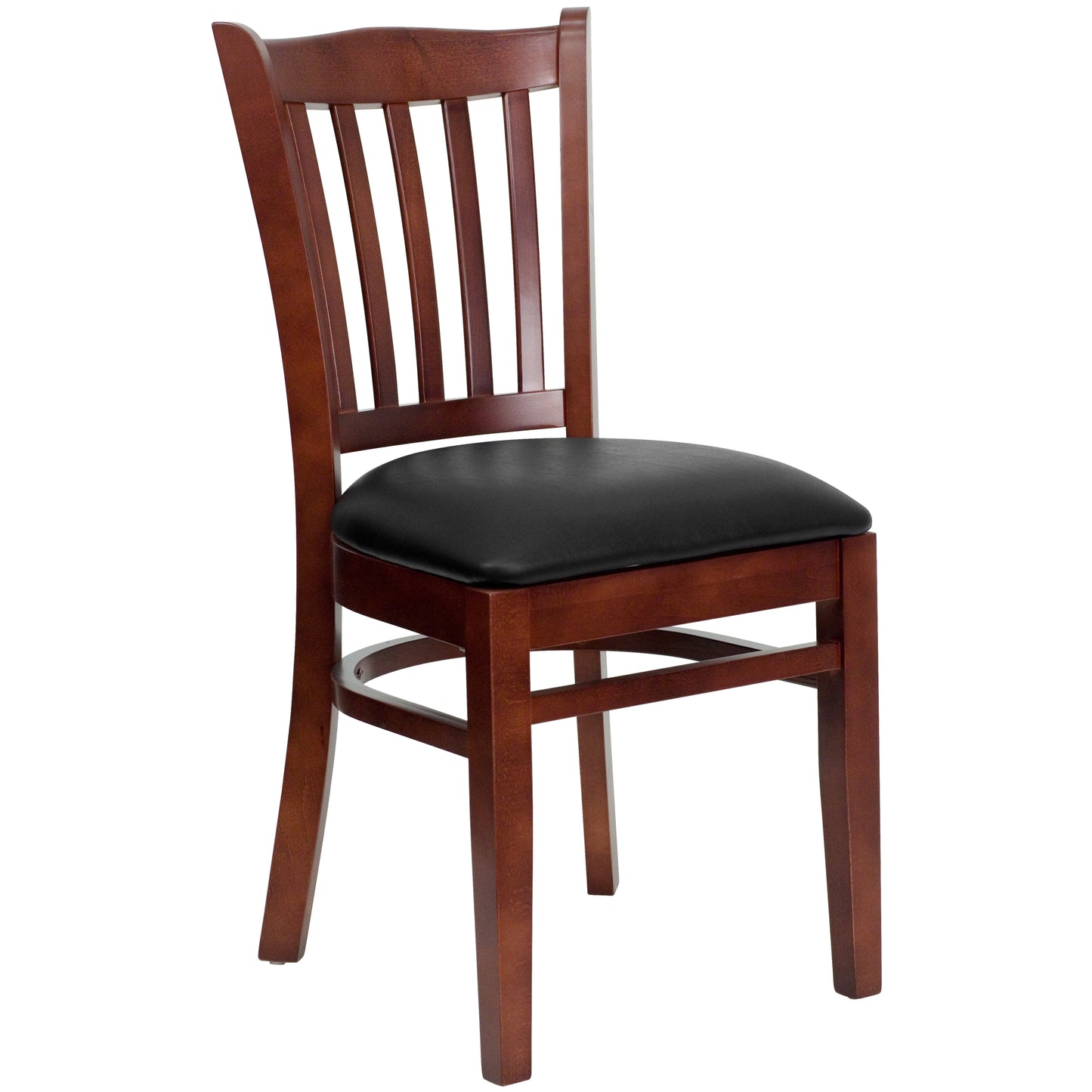 Mahogany Wood Chair-Blk Vinyl XU-DGW0008VRT-MAH-BLKV-GG