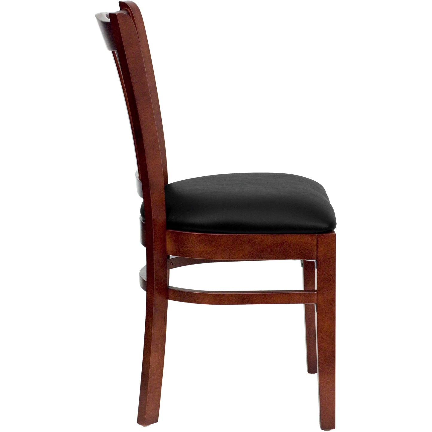 Mahogany Wood Chair-Blk Vinyl XU-DGW0008VRT-MAH-BLKV-GG