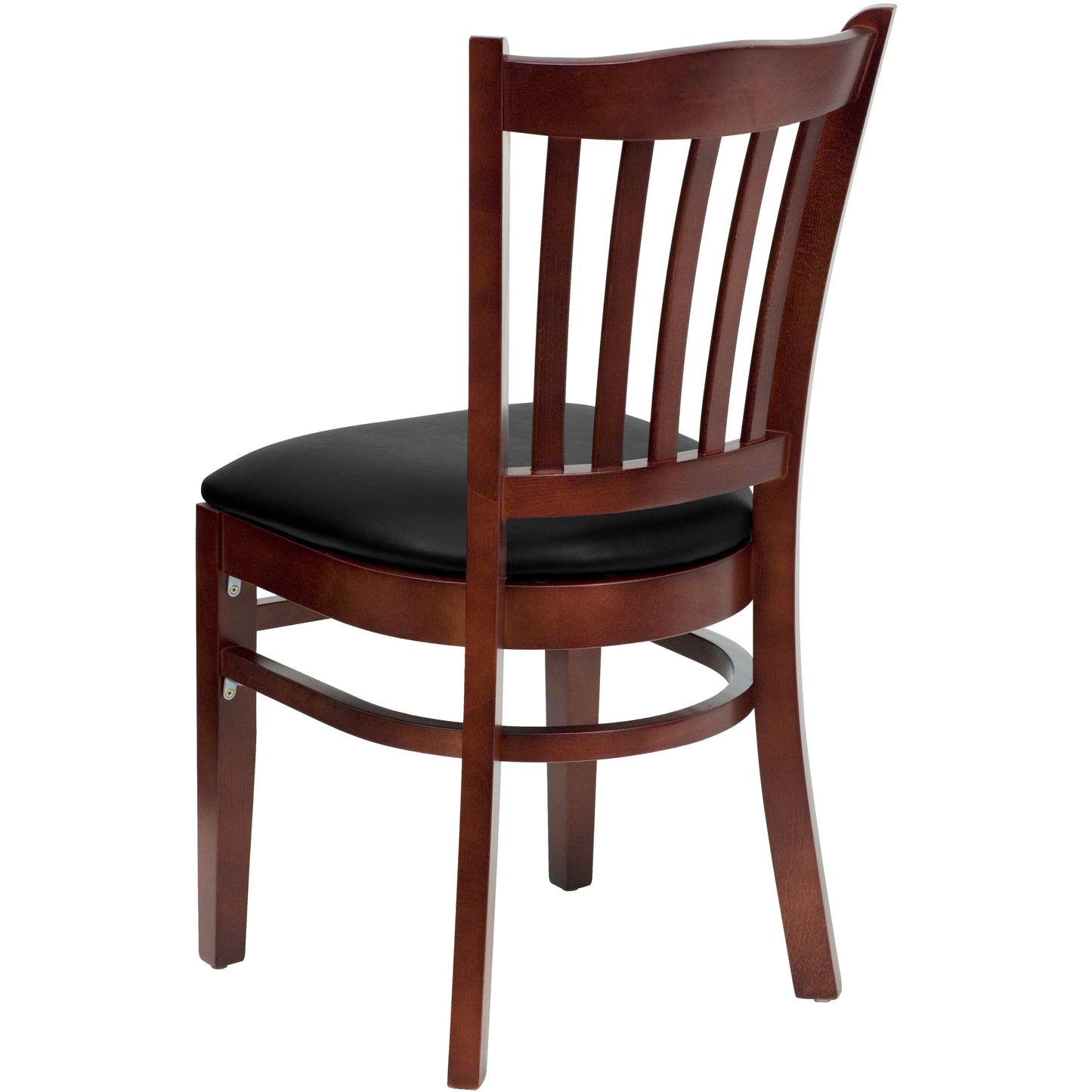 Mahogany Wood Chair-Blk Vinyl XU-DGW0008VRT-MAH-BLKV-GG