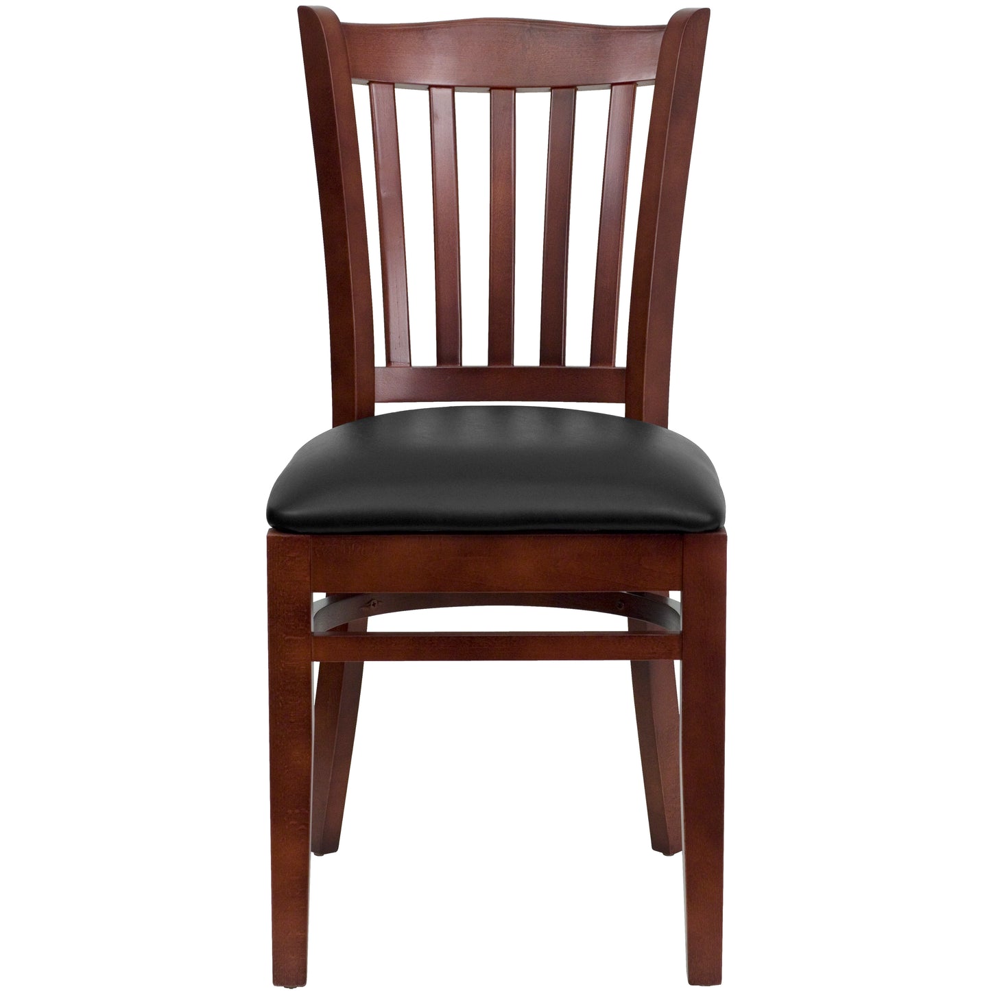 Mahogany Wood Chair-Blk Vinyl XU-DGW0008VRT-MAH-BLKV-GG